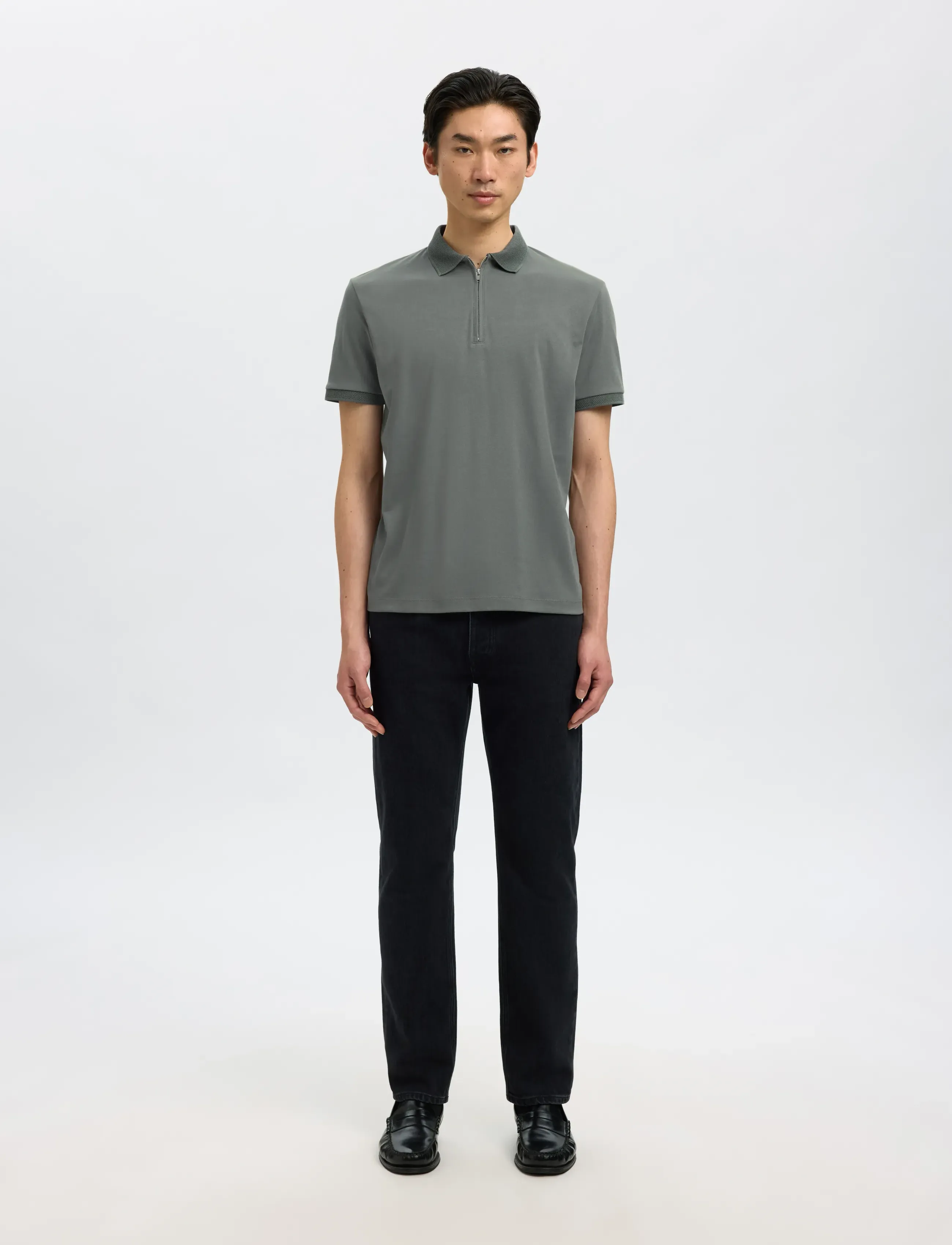 Selected - SLMFAVE ZIP SS POLO NOOS - lühikeste varrukatega polod - agave green - 3