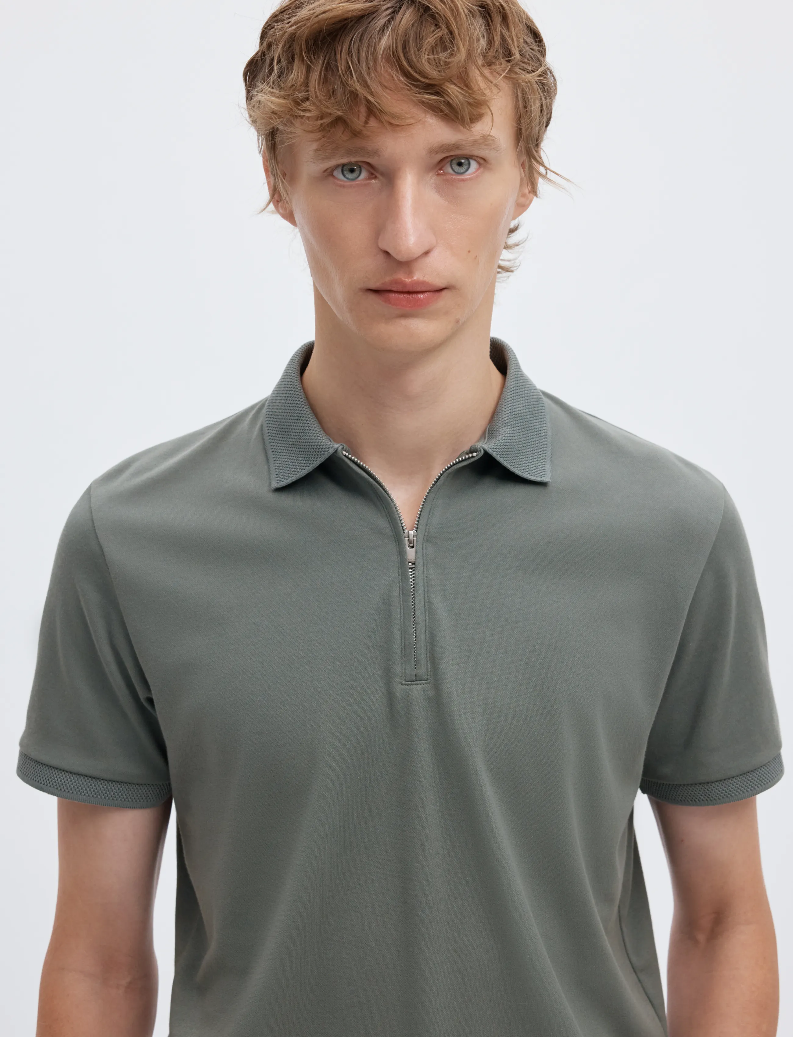 Selected - SLMFAVE ZIP SS POLO NOOS - kurzärmelig - agave green - 4