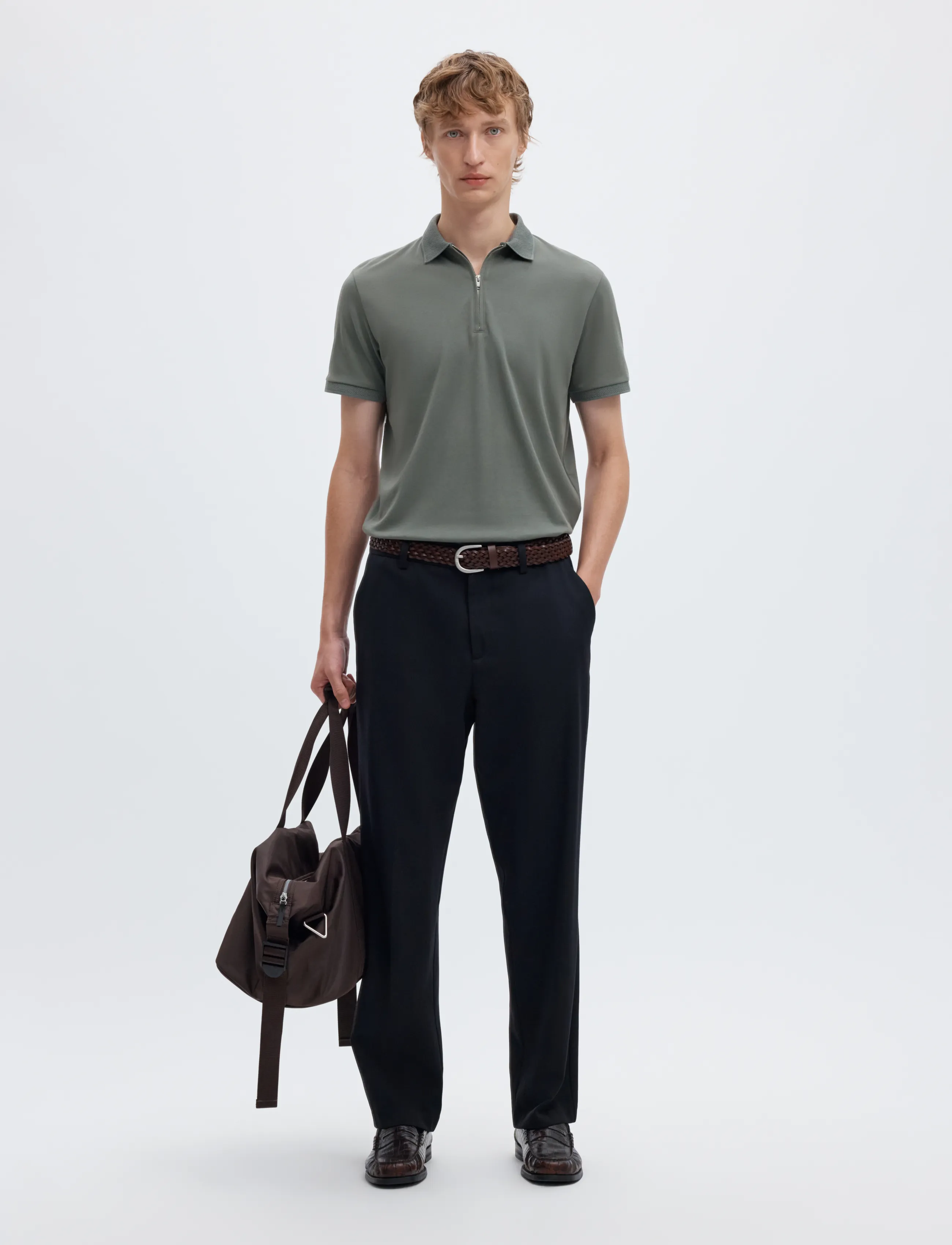 Selected - SLMFAVE ZIP SS POLO NOOS - kurzärmelig - agave green - 5