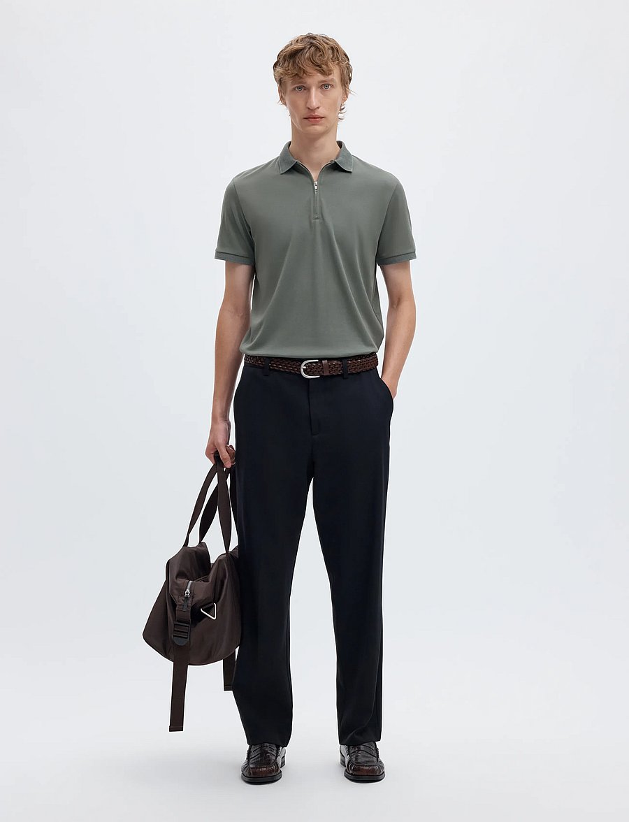 Selected - SLMFAVE ZIP SS POLO NOOS - kurzärmelig - agave green - 5