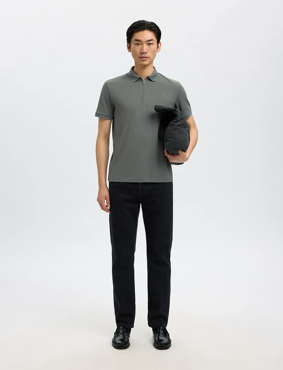 Selected - SLMFAVE ZIP SS POLO NOOS - kurzärmelig - agave green - 5