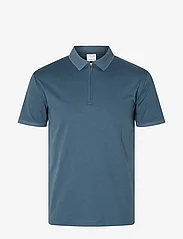 Selected Homme - SLHFAVE ZIP SS POLO NOOS - alhaisimmat hinnat - bering sea - 0