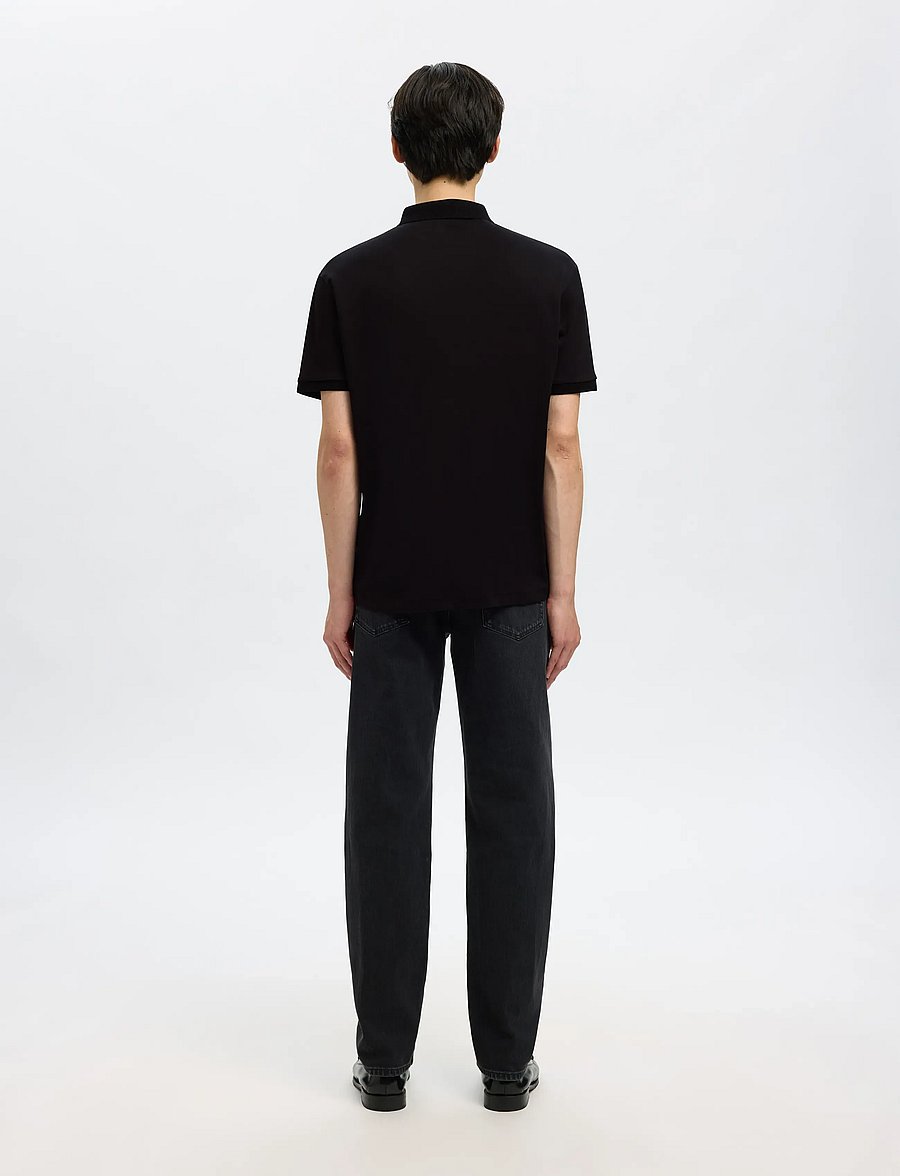 Selected - SLMFAVE ZIP SS POLO NOOS - kurzärmelig - black - 3