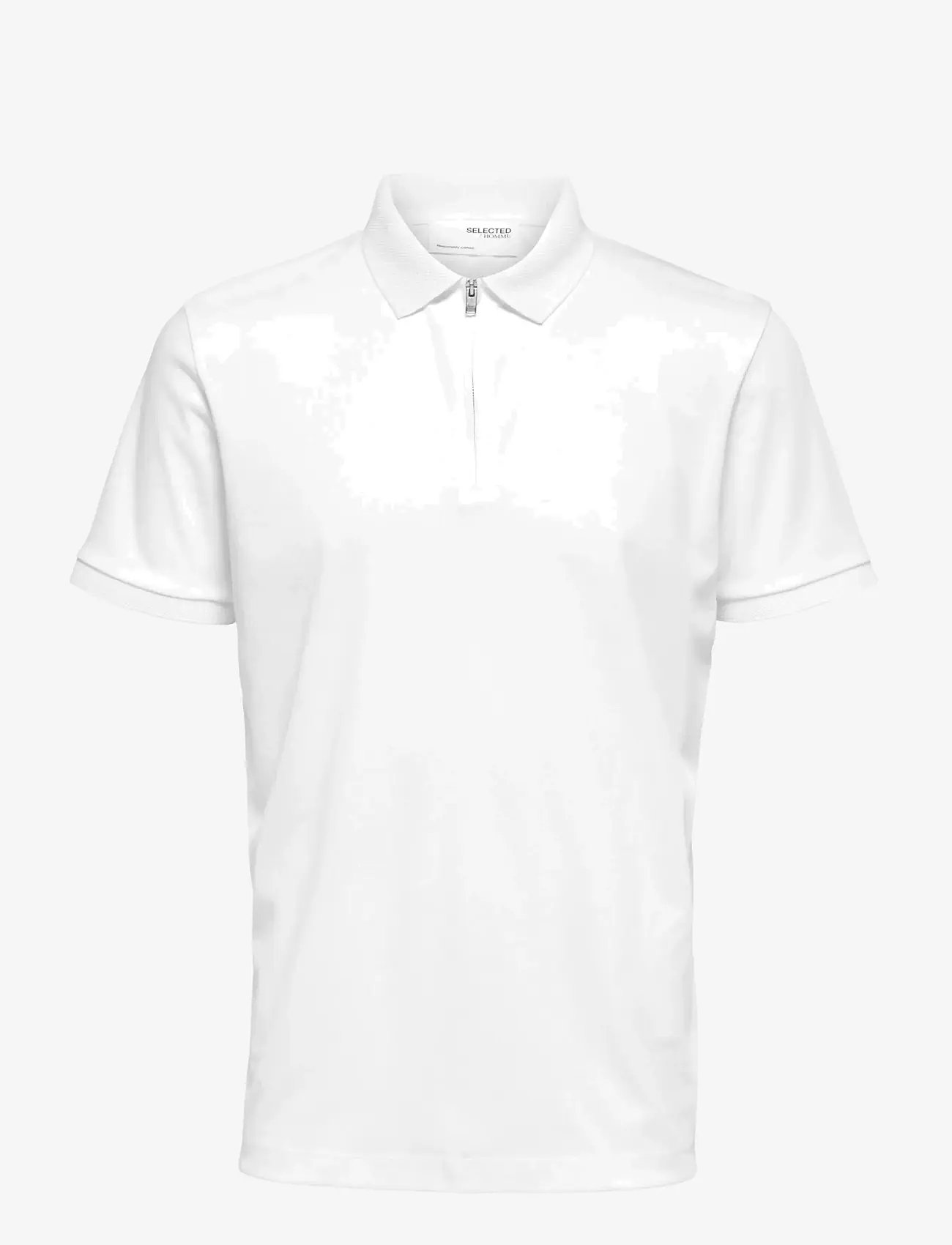 Selected - SLHFAVE ZIP SS POLO - kortærmede poloer - cloud dancer - 1