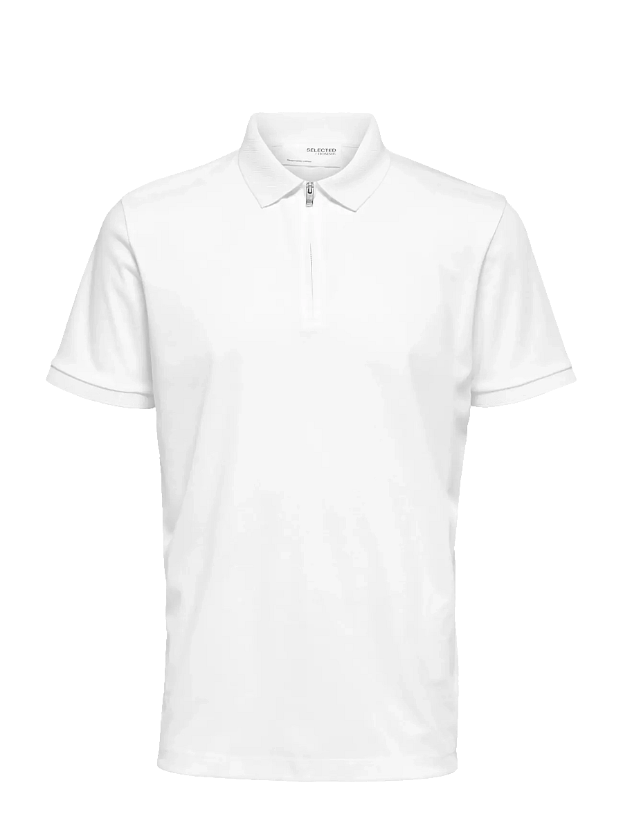 Selected - SLMFAVE ZIP SS POLO NOOS - kurzärmelig - cloud dancer - 1