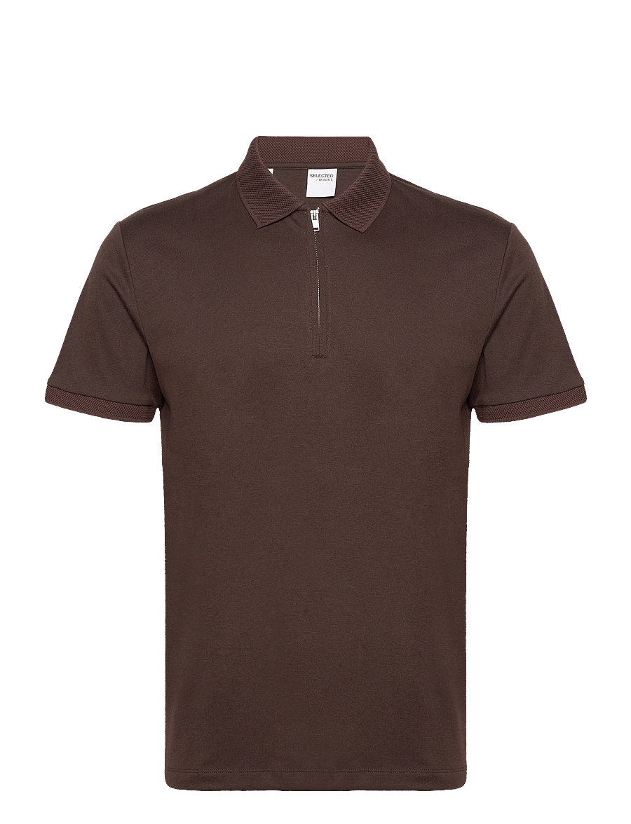 Selected - SLMFAVE ZIP SS POLO NOOS - kurzärmelig - demitasse - 1