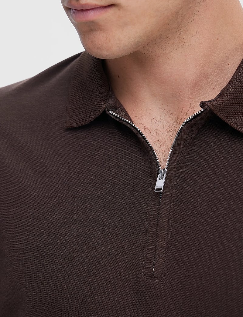 Selected - SLHFAVE ZIP SS POLO - kortärmade pikéer - demitasse - 5