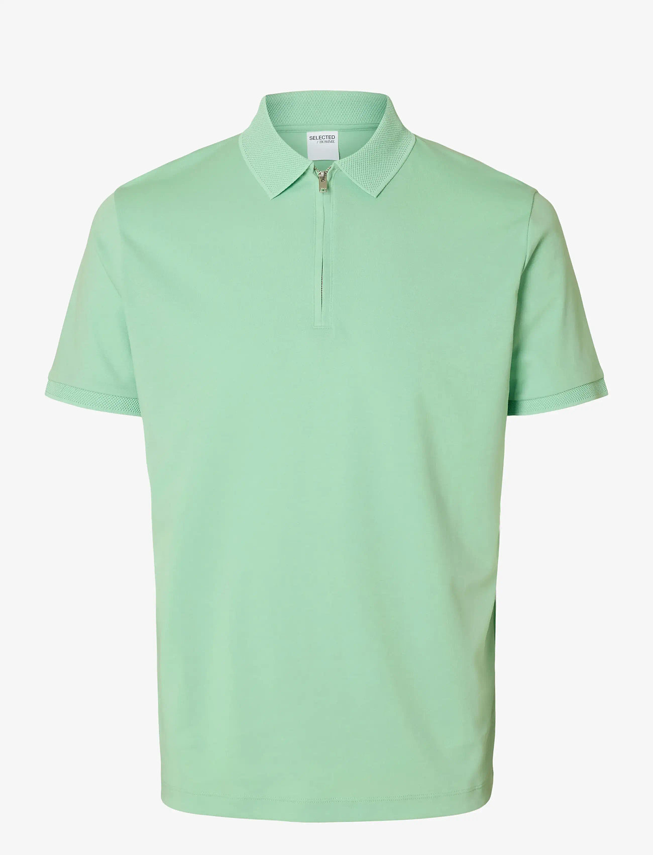 Selected - SLMFAVE ZIP SS POLO NOOS - polos à manches courtes - hemlock - 1
