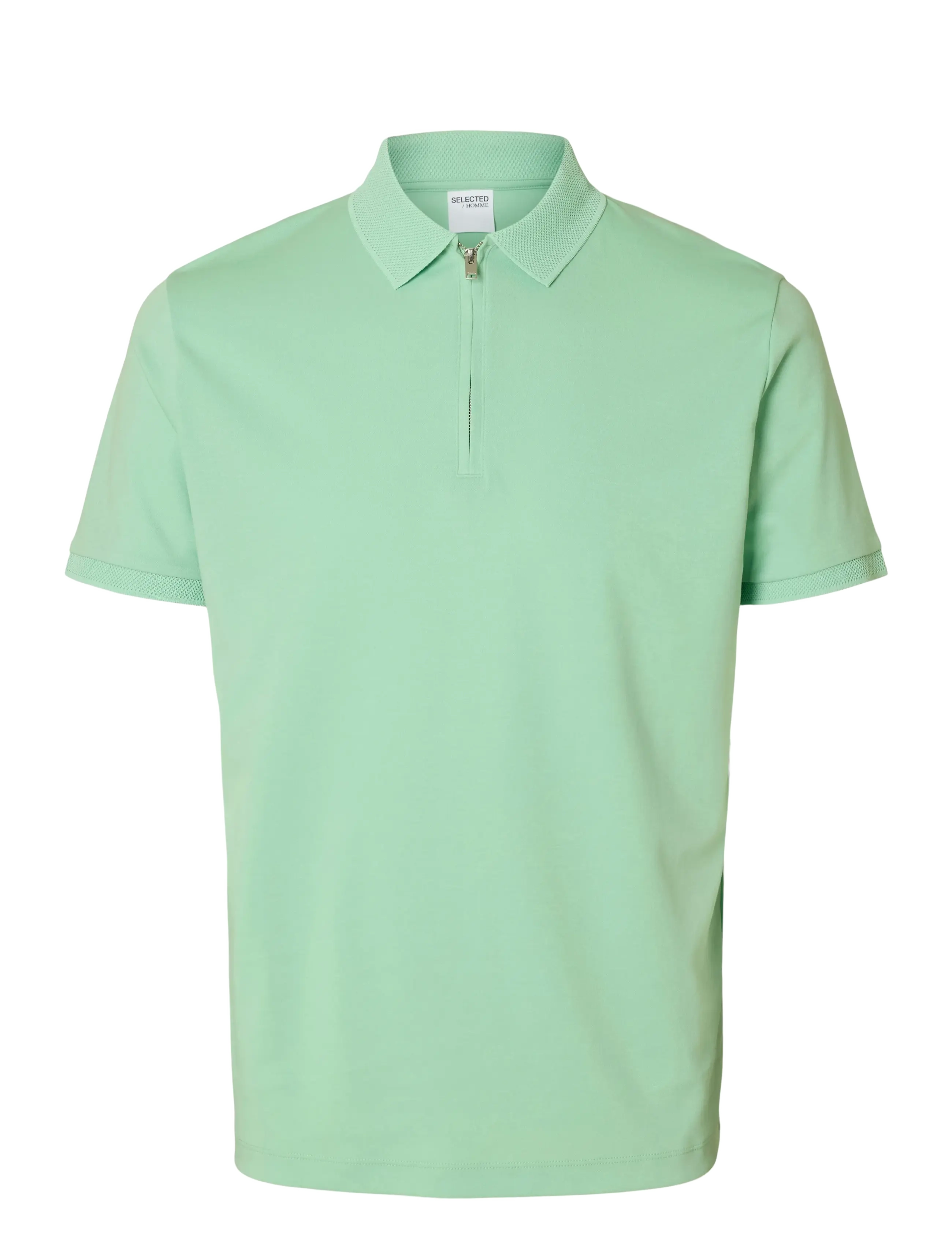 Selected SLMFAVE ZIP SS POLO NOOS - Tøj - HEMLOCK / green