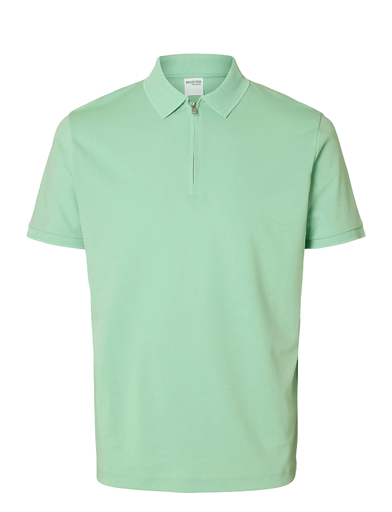 Selected - SLHFAVE ZIP SS POLO NOOS - kurzärmelig - hemlock - 1