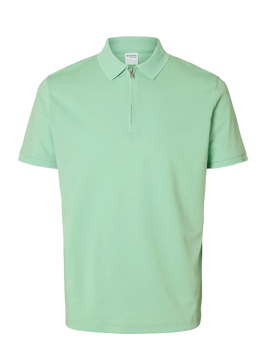 Selected - SLMFAVE ZIP SS POLO NOOS - kurzärmelig - hemlock - 1