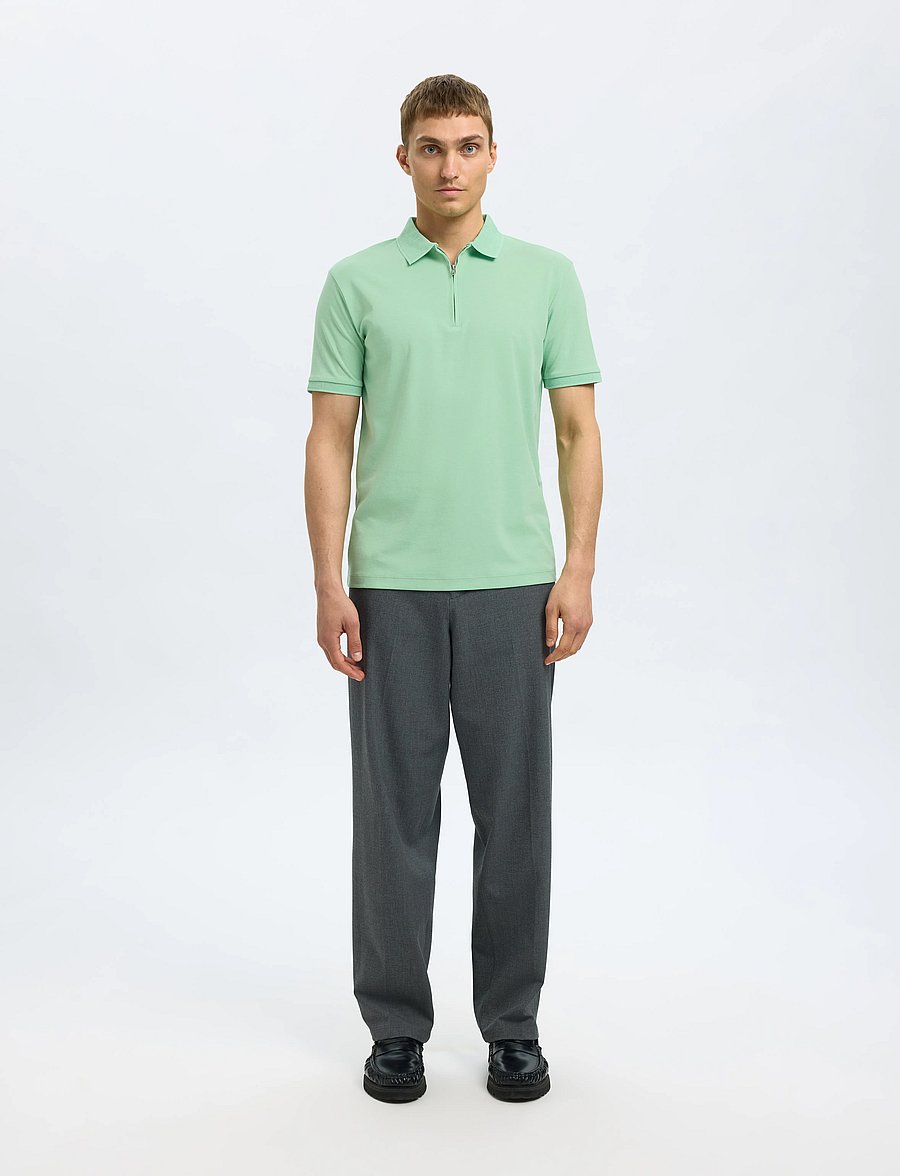Selected - SLMFAVE ZIP SS POLO NOOS - kurzärmelig - hemlock - 4