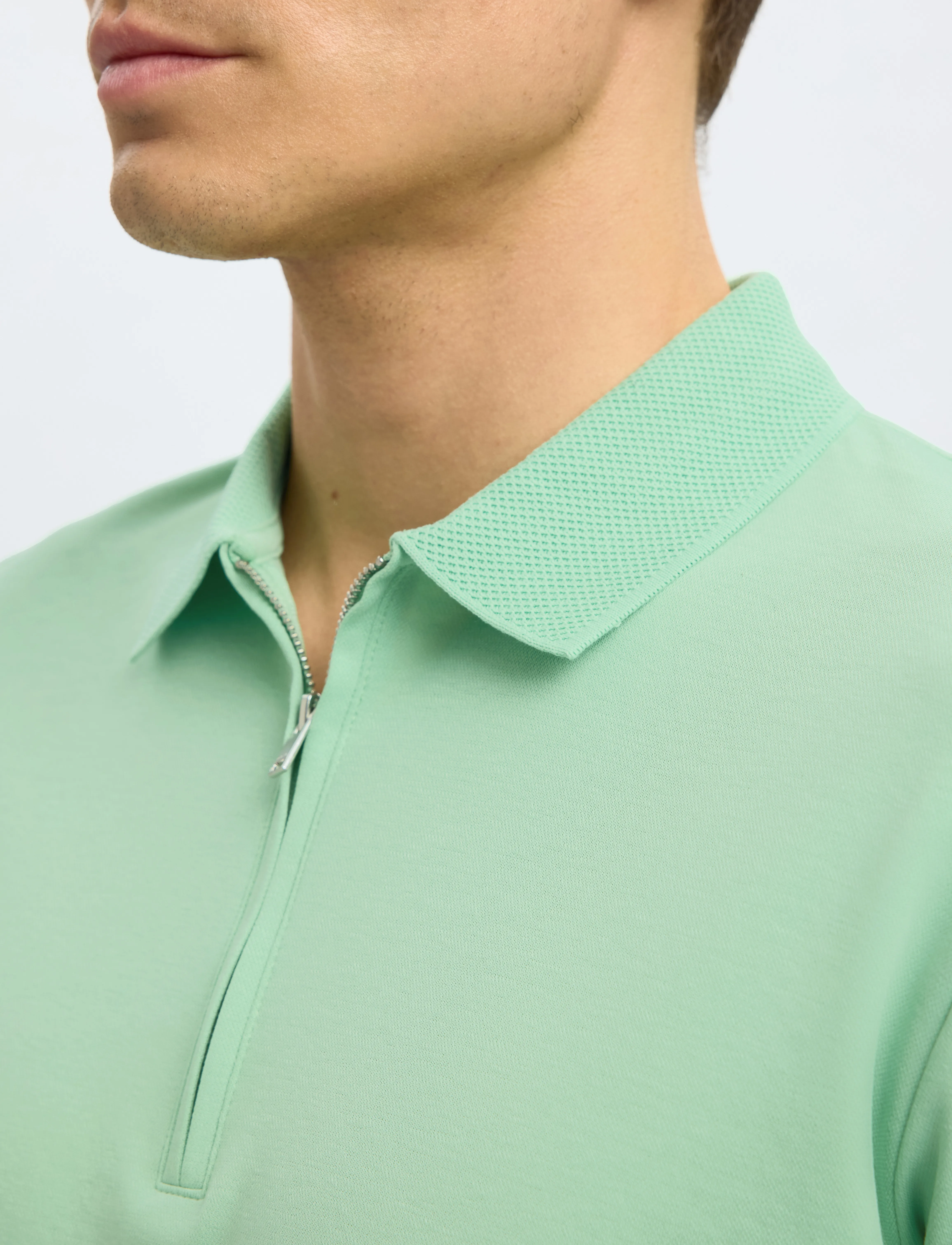 Selected - SLMFAVE ZIP SS POLO NOOS - lühikeste varrukatega polod - hemlock - 5