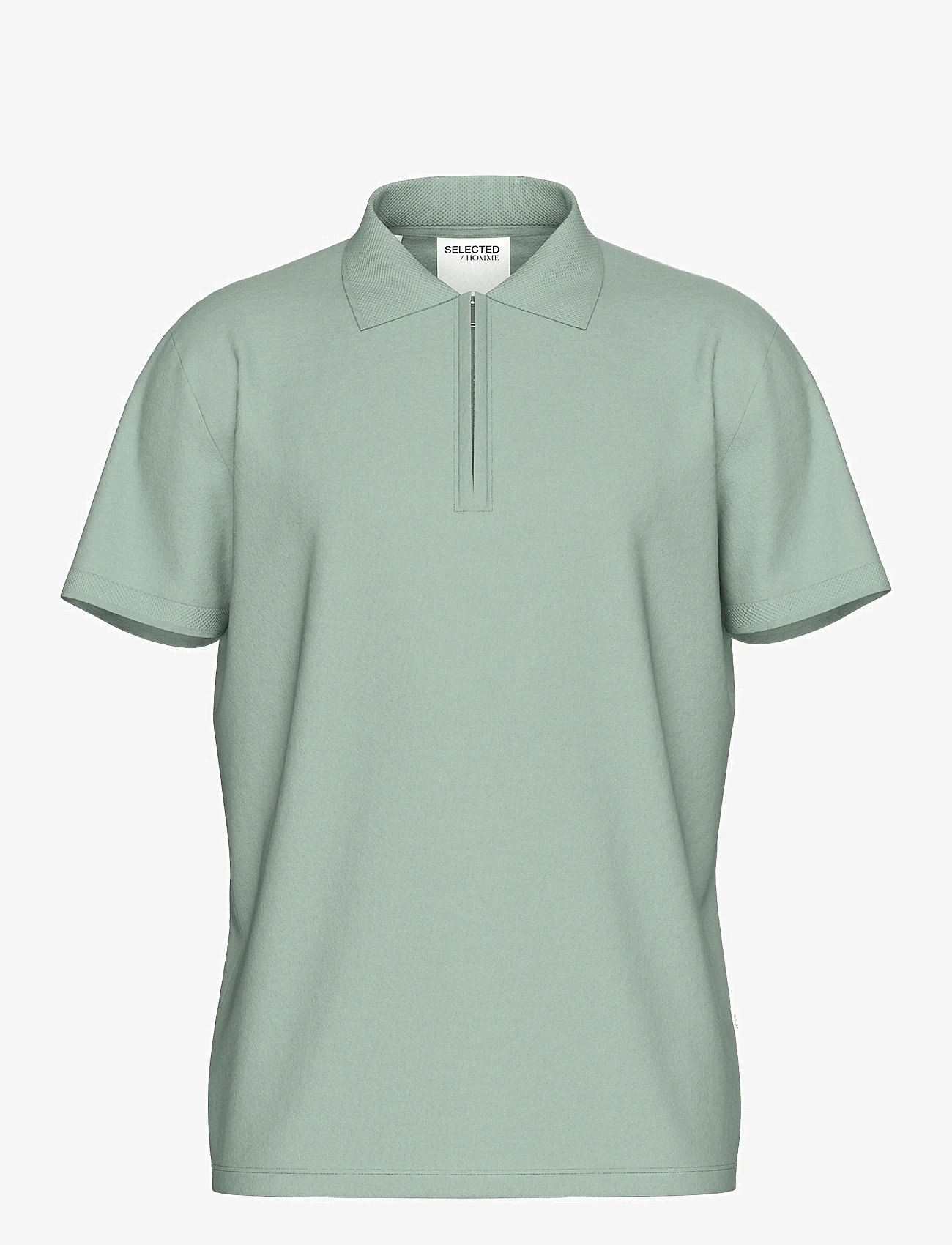 Selected - SLHFAVE ZIP SS POLO - kortærmede poloer - iceberg green - 0