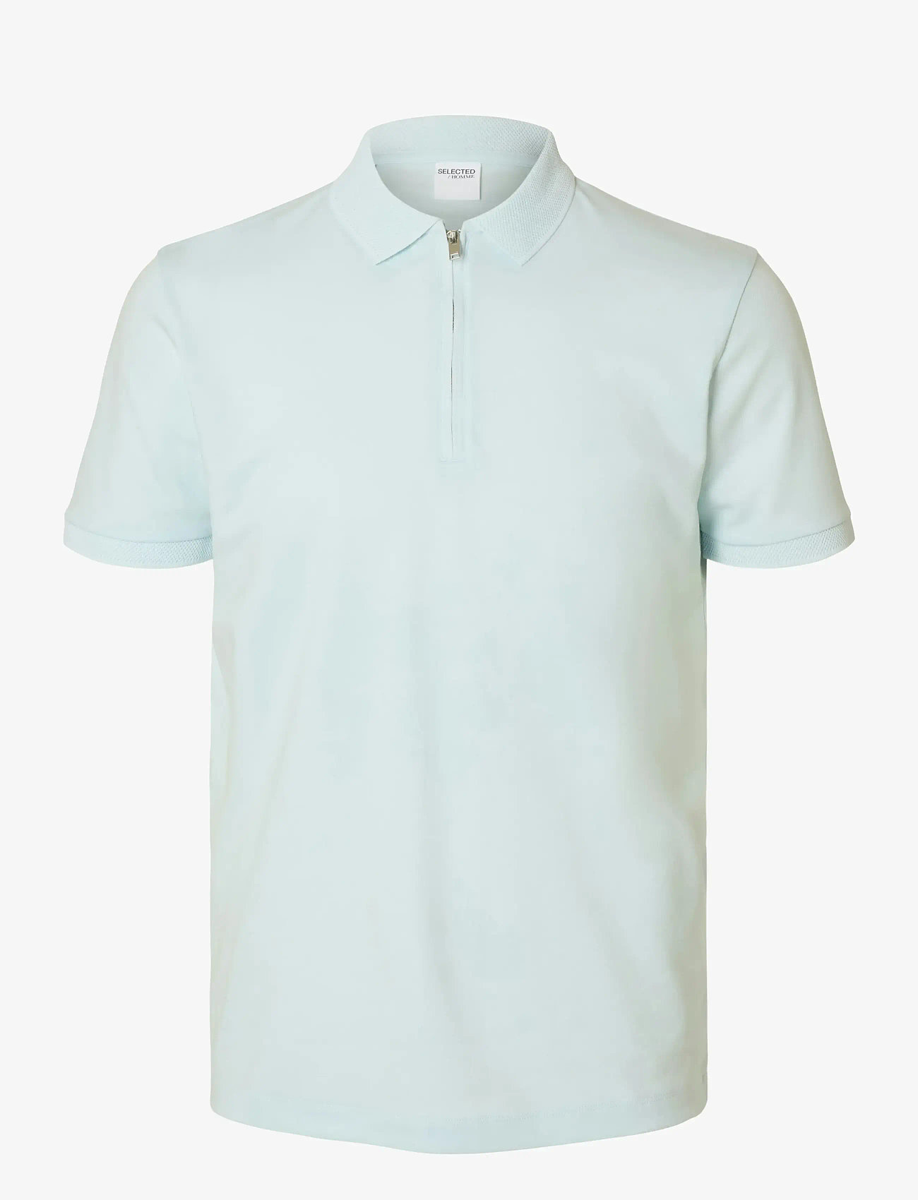 Selected - SLHFAVE ZIP SS POLO - kurzärmelig - ice melt - 1