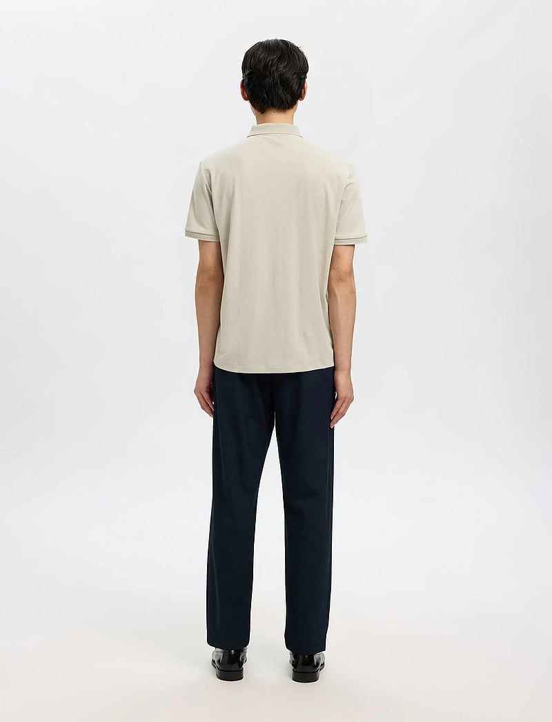 Selected - SLHFAVE ZIP SS POLO - kortärmade pikéer - oatmeal - 2