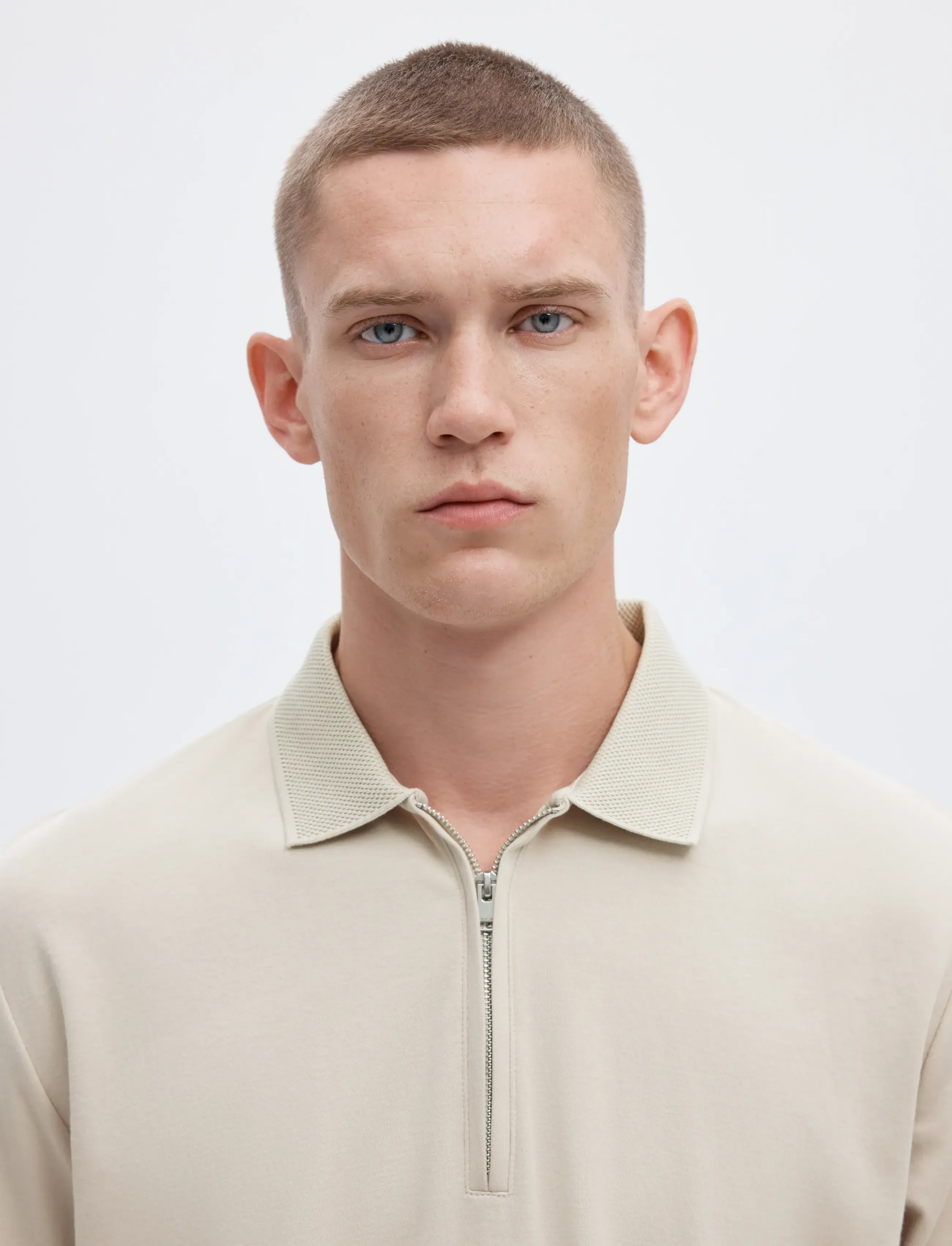 Selected - SLMFAVE ZIP SS POLO NOOS - kortærmede poloer - oatmeal - 4
