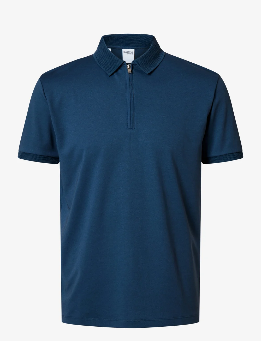 Selected - SLHFAVE ZIP SS POLO - lühikeste varrukatega polod - oceana - 1
