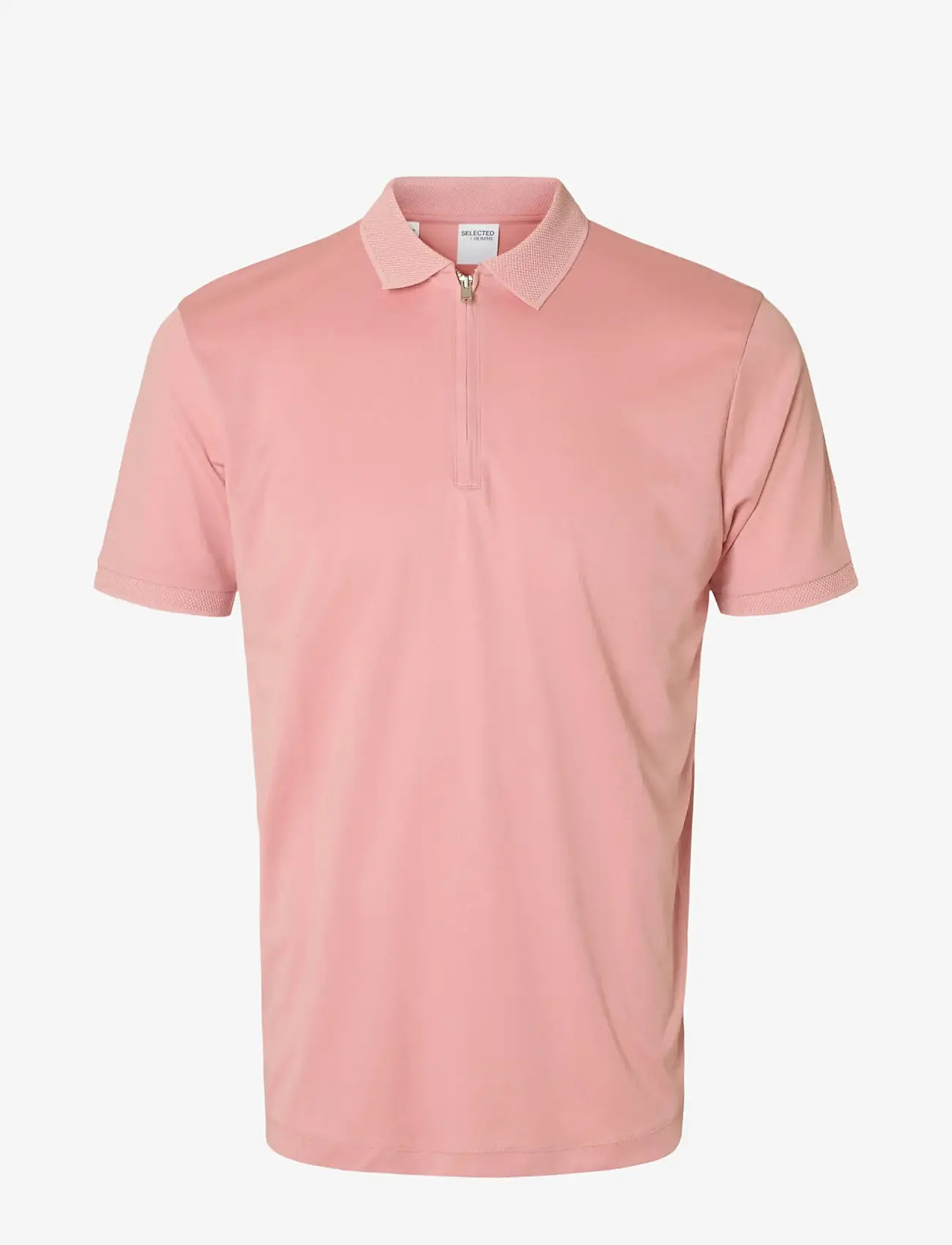 Selected - SLHFAVE ZIP SS POLO NOOS - lühikeste varrukatega polod - rose tan - 1