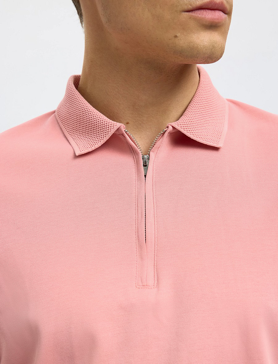 Selected - SLMFAVE ZIP SS POLO NOOS - kurzärmelig - rose tan - 3