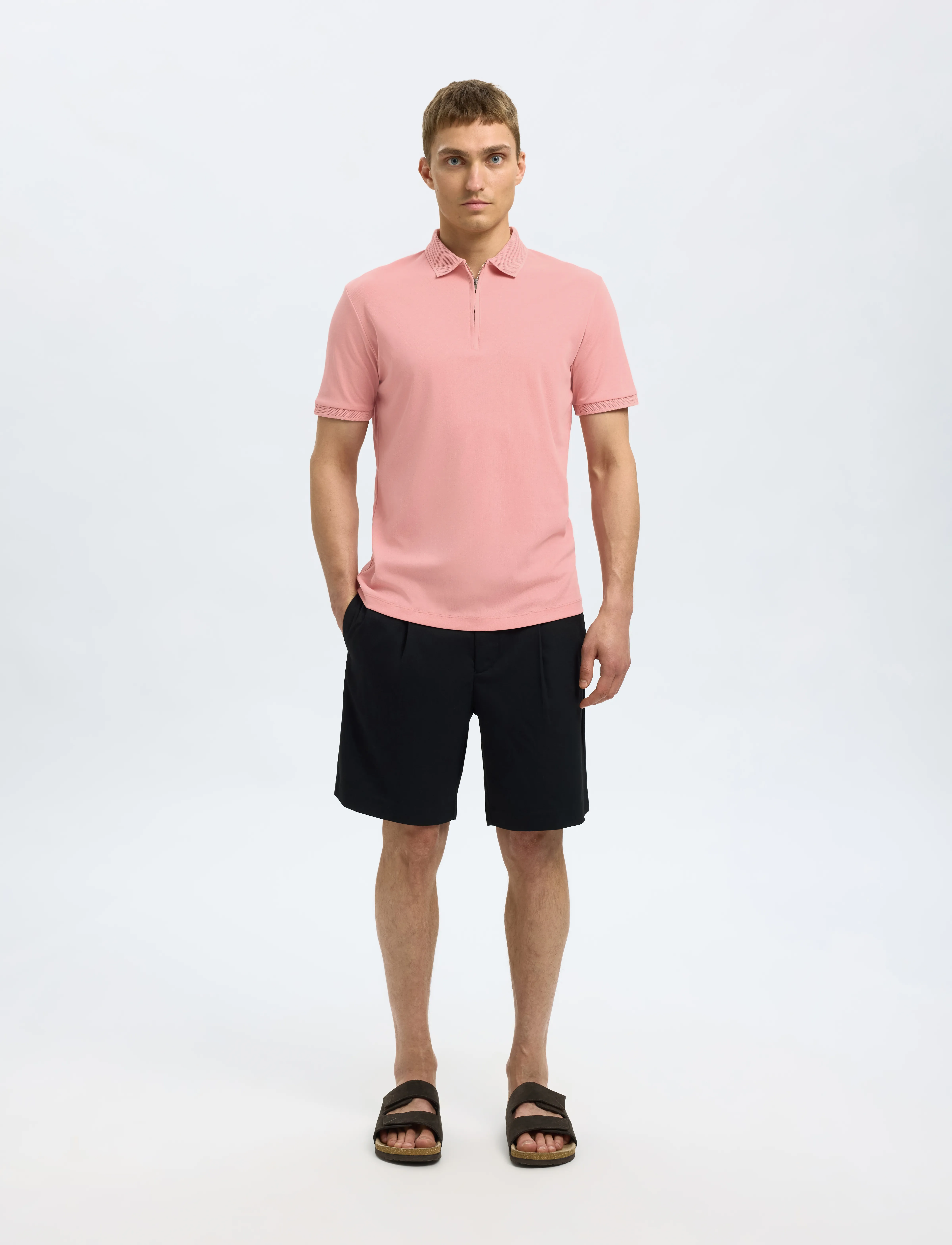 Selected - SLMFAVE ZIP SS POLO NOOS - kortärmade pikéer - rose tan - 4