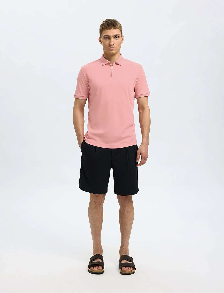 Selected - SLMFAVE ZIP SS POLO NOOS - kurzärmelig - rose tan - 4