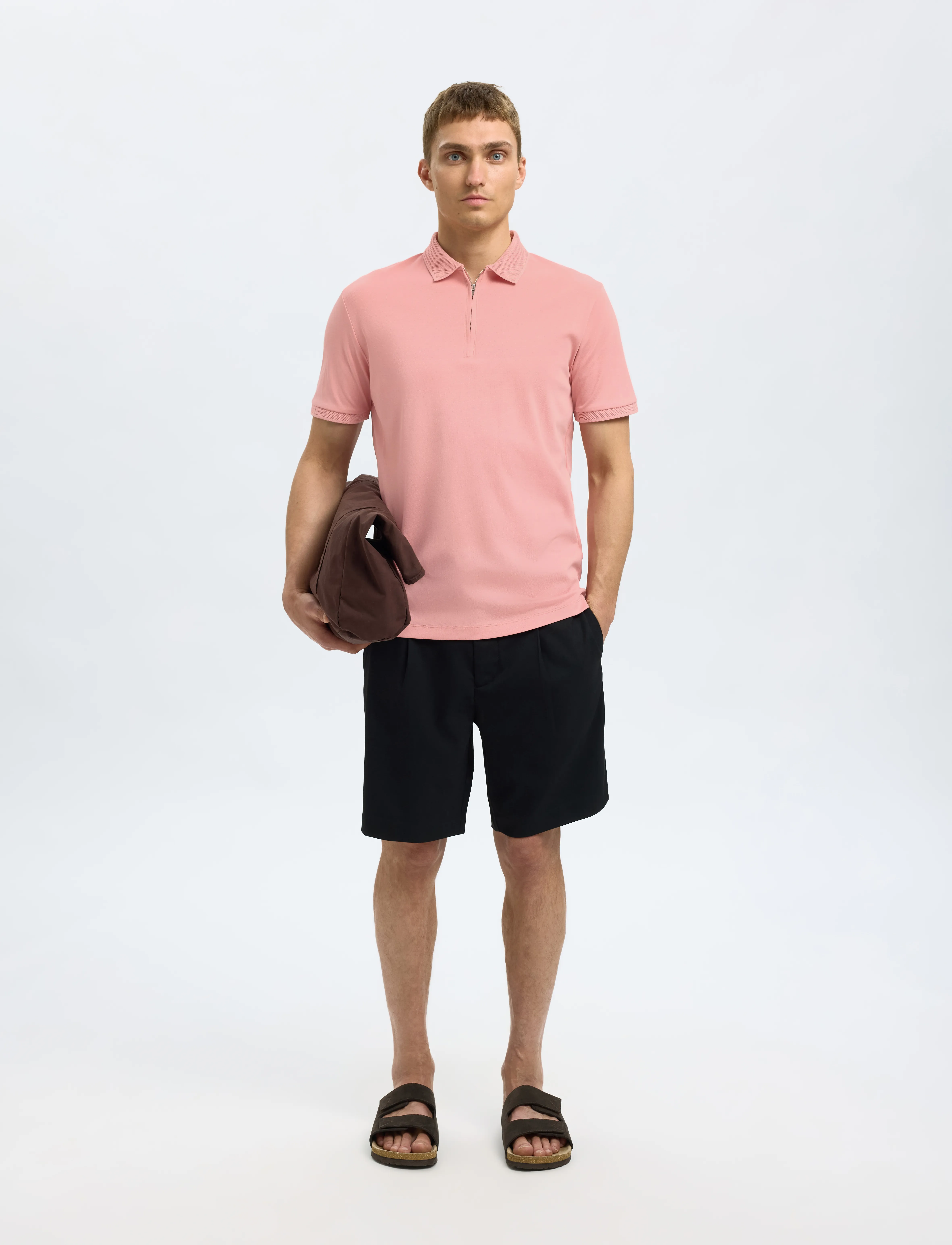 Selected - SLMFAVE ZIP SS POLO NOOS - kortärmade pikéer - rose tan - 5
