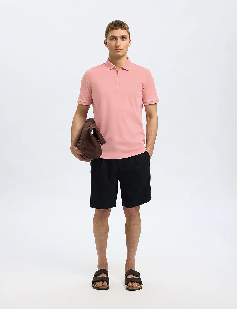 Selected - SLMFAVE ZIP SS POLO NOOS - kurzärmelig - rose tan - 5