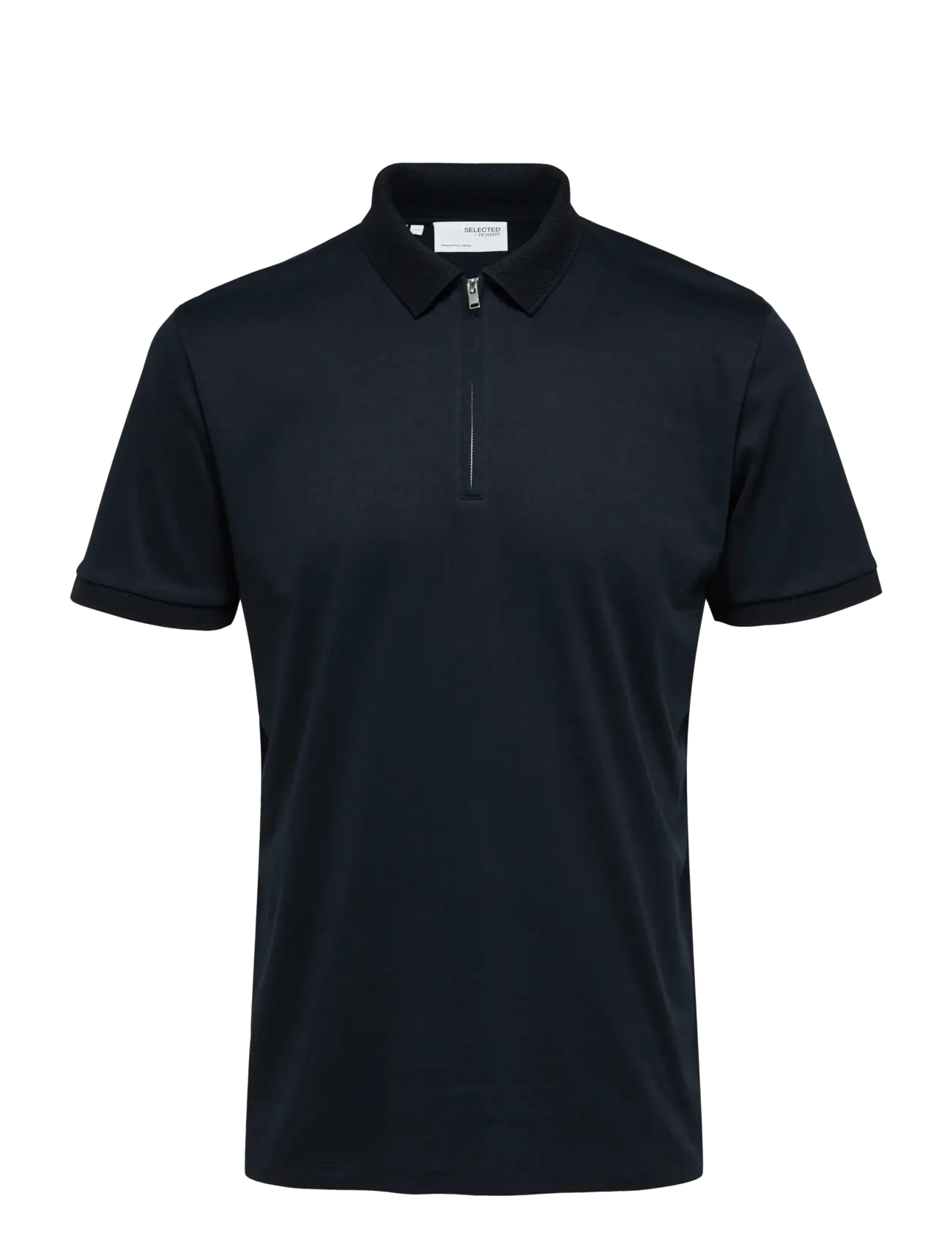 SLHFAVE ZIP SS POLO - SKY CAPTAIN