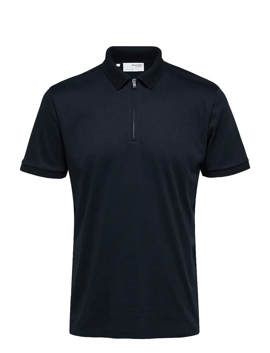 Selected - SLMFAVE ZIP SS POLO NOOS - kurzärmelig - sky captain - 1