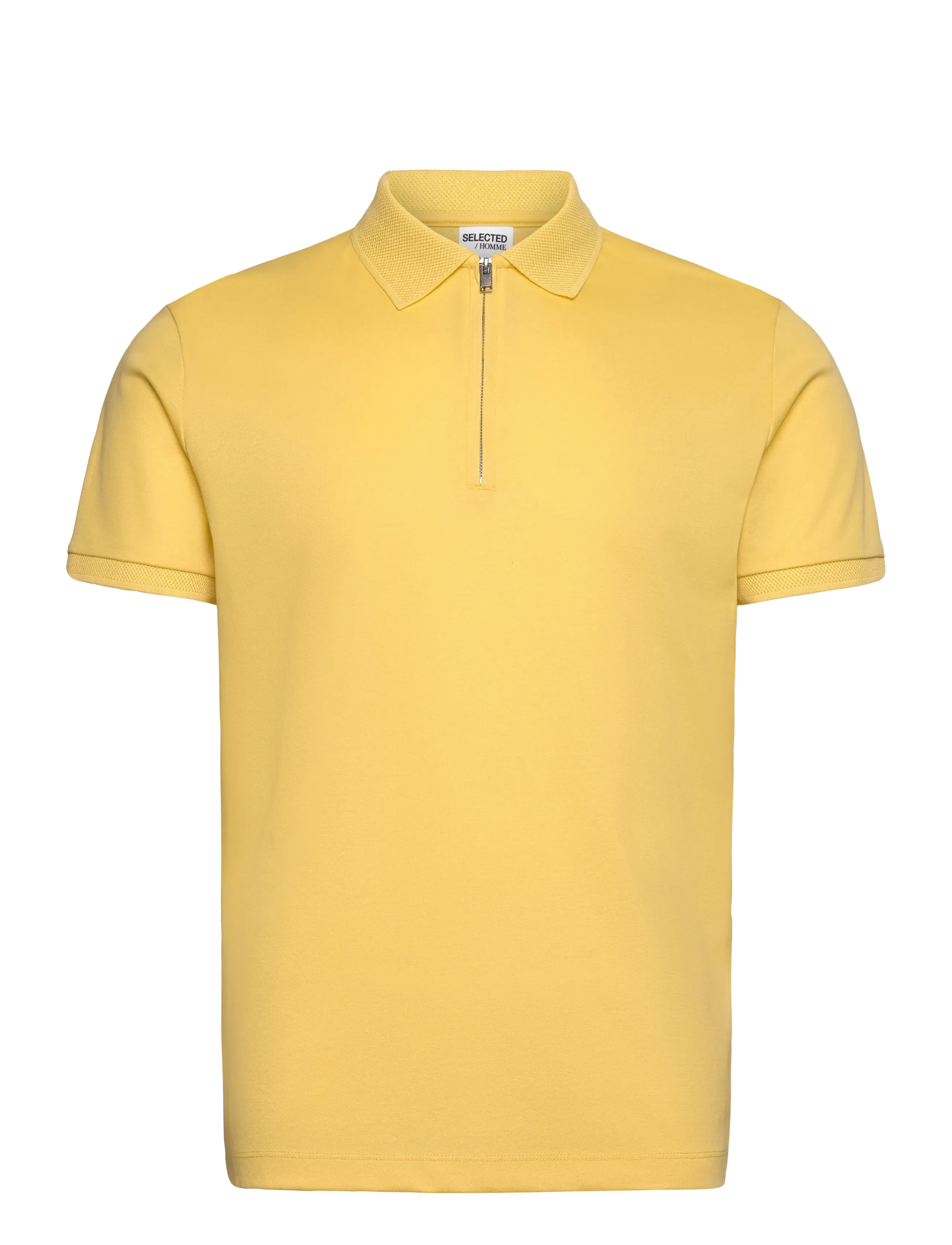Selected SLMFAVE ZIP SS POLO NOOS - Pólóbolir - SUNDRESS / yellow