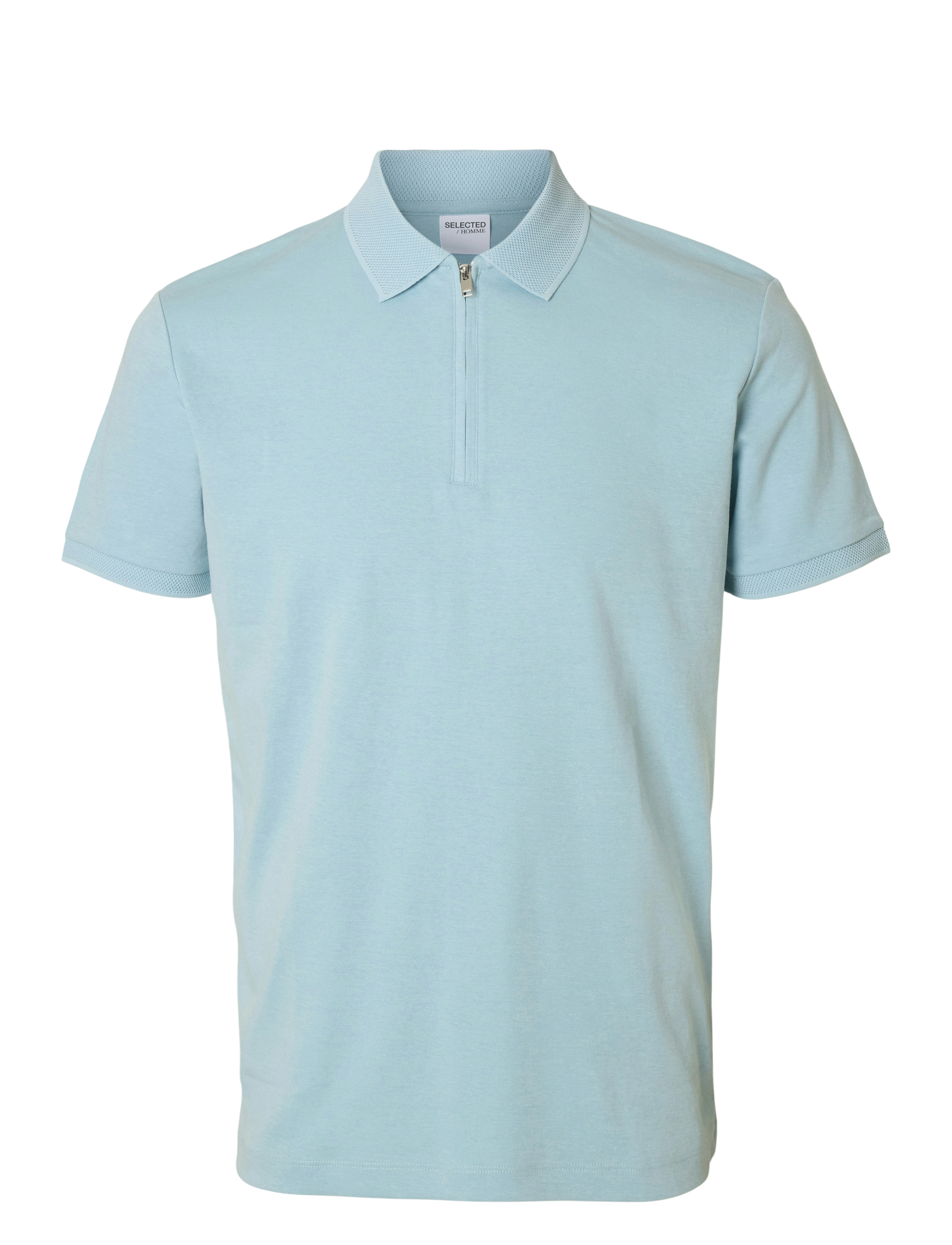 Selected SLHFAVE ZIP SS POLO NOOS - Kleidung - WINTER SKY / blue