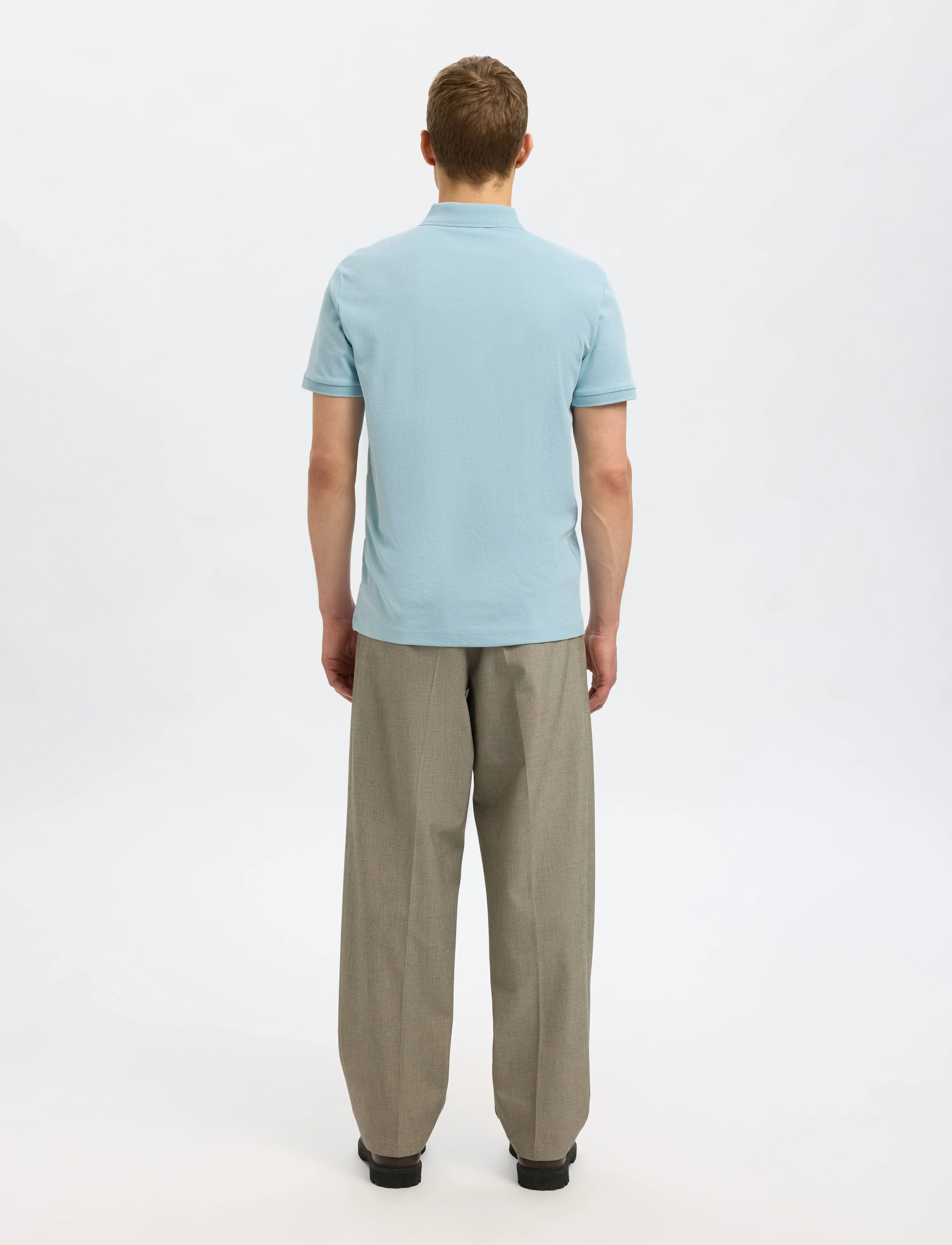 Selected - SLMFAVE ZIP SS POLO NOOS - polos à manches courtes - winter sky - 2