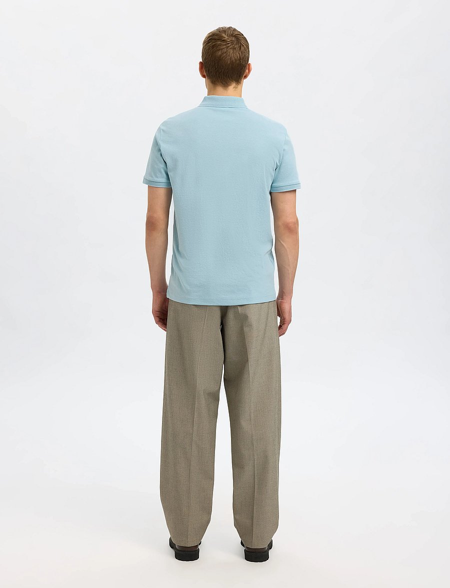 Selected - SLMFAVE ZIP SS POLO NOOS - kurzärmelig - winter sky - 2