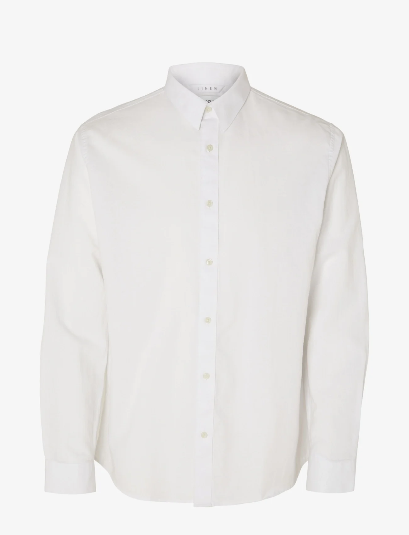 Selected Homme - SLHREGNEW-LINEN SHIRT LS CLASSIC - linnen overhemden - bright white - 0