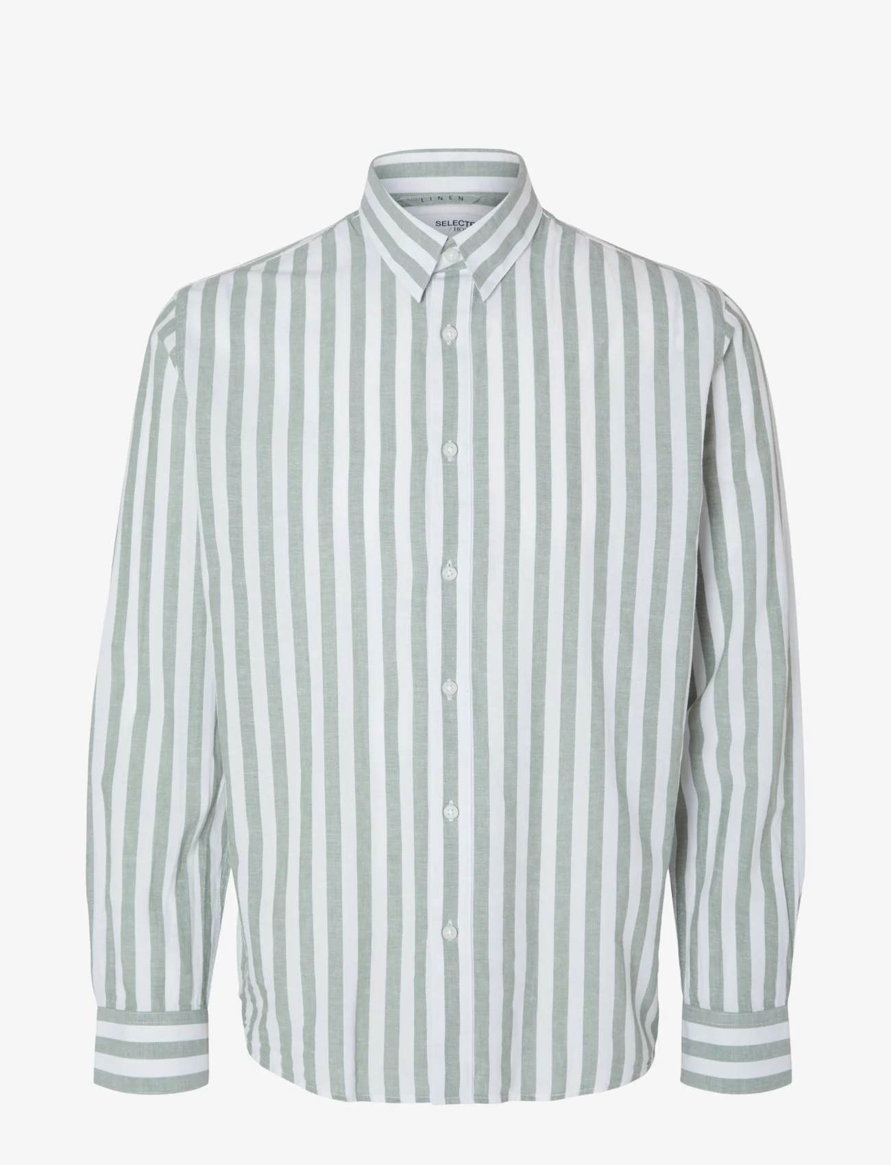 Selected Homme - SLHREGNEW-LINEN SHIRT LS CLASSIC - basic skjortor - desert sage - 0