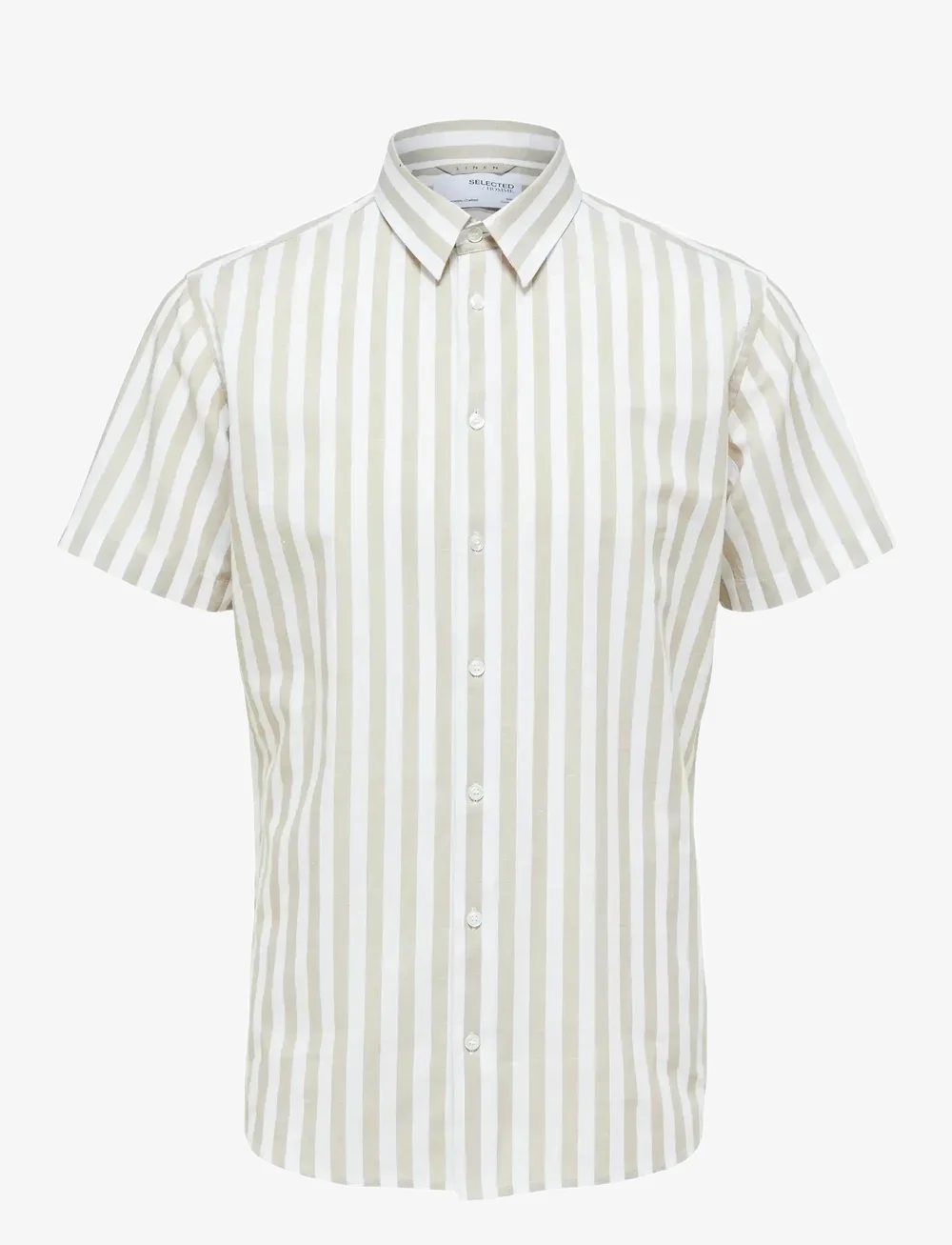 Selected - SLHREGNEW-LINEN SHIRT SS CLASSIC - linneskjortor - kelp - 1