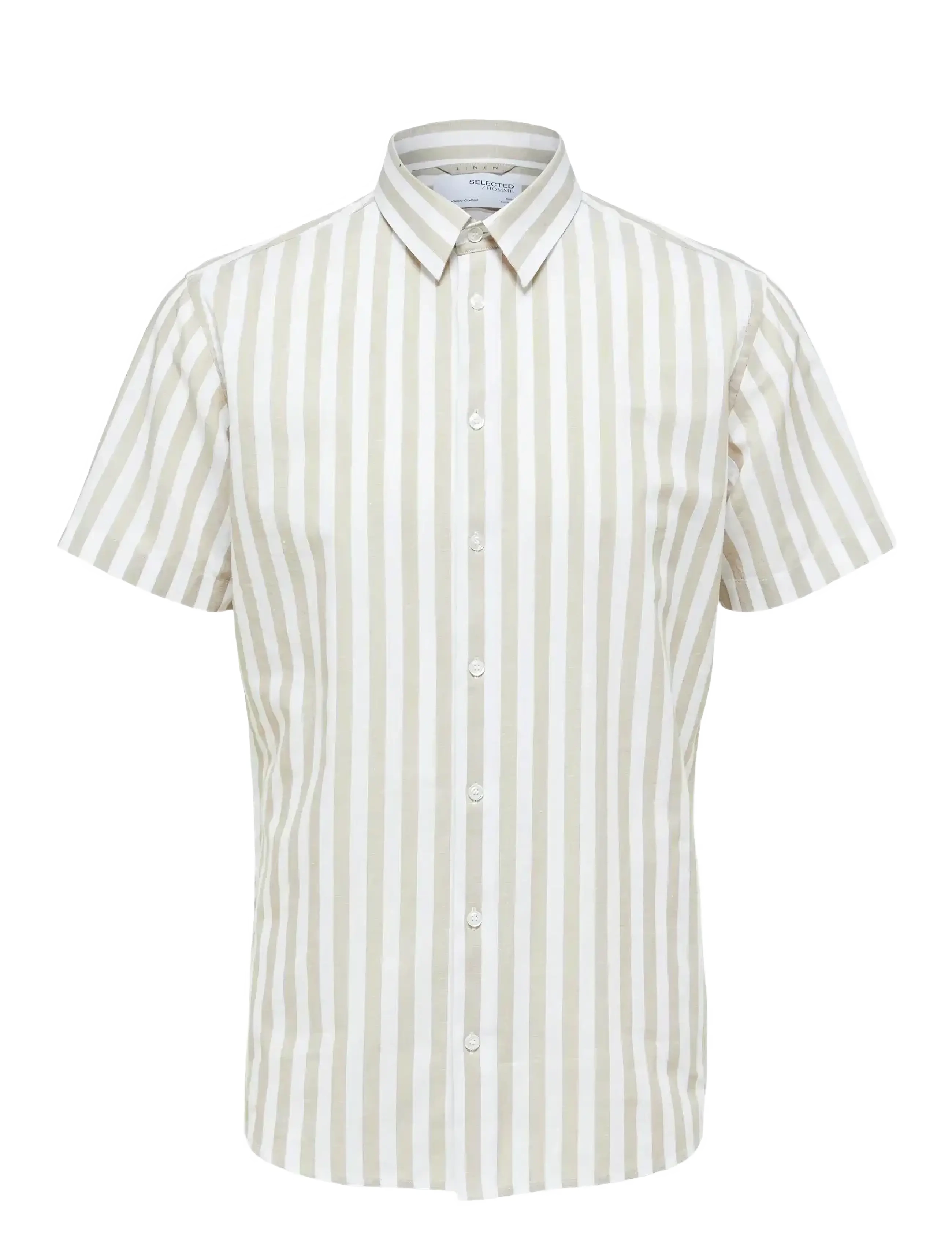 Selected - SLHREGNEW-LINEN SHIRT SS CLASSIC W - kelp - 1