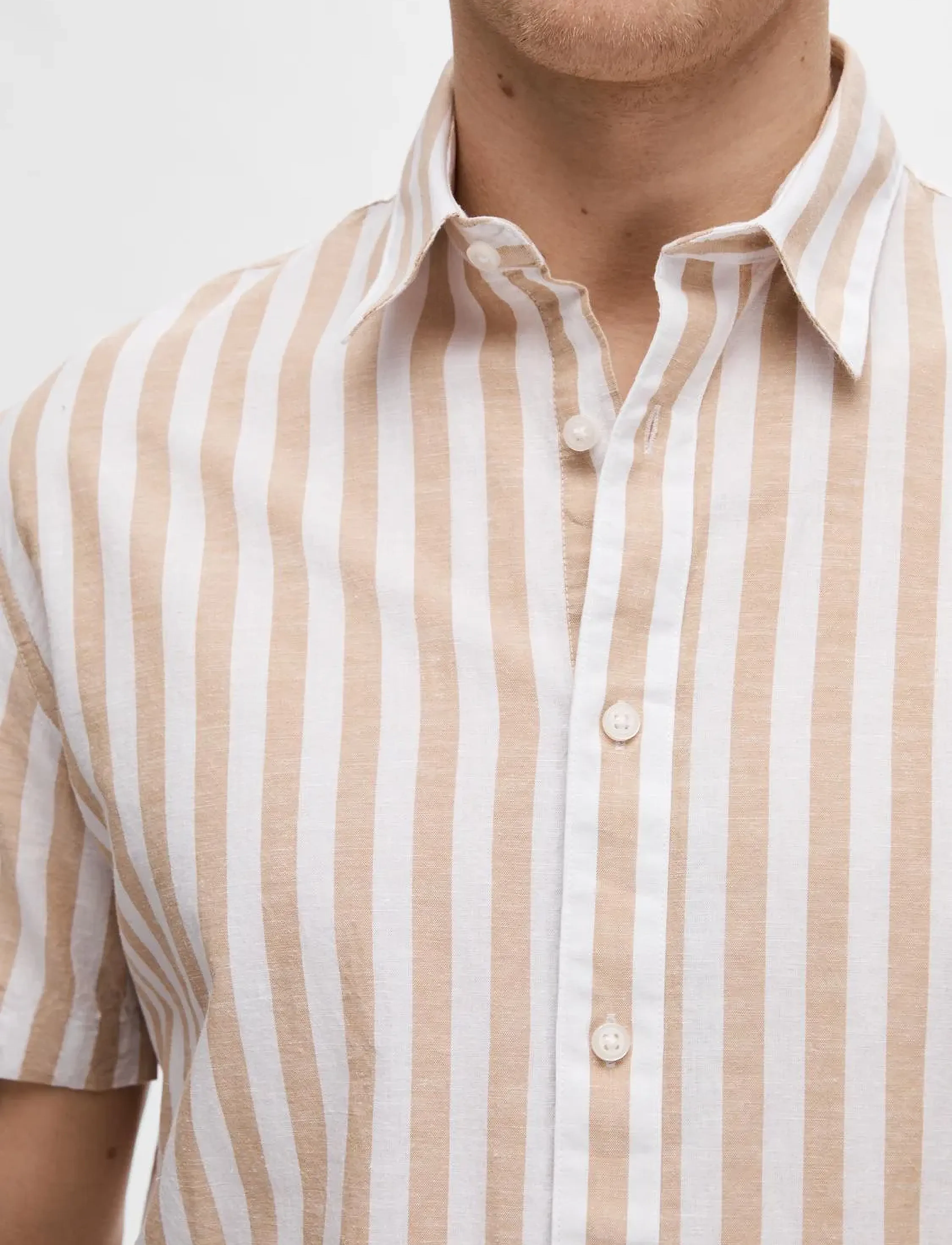 Selected - SLHREGNEW-LINEN SHIRT SS CLASSIC W - kelp - 3