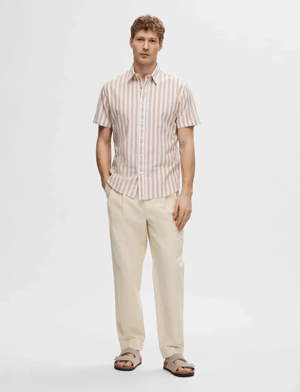 Selected - SLHREGNEW-LINEN SHIRT SS CLASSIC - linneskjortor - kelp - 4
