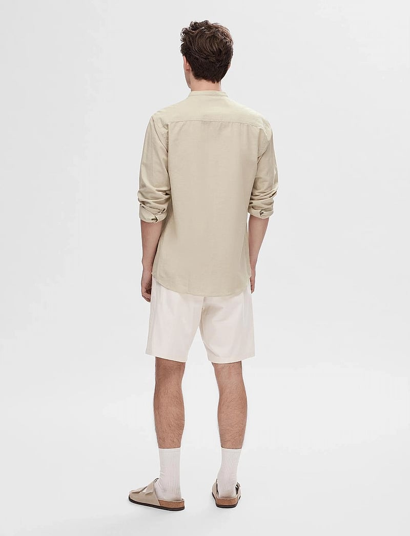 Selected - SLHREGNEW-LINEN SHIRT LS CHINA W - leinenhemden - pure cashmere - 2