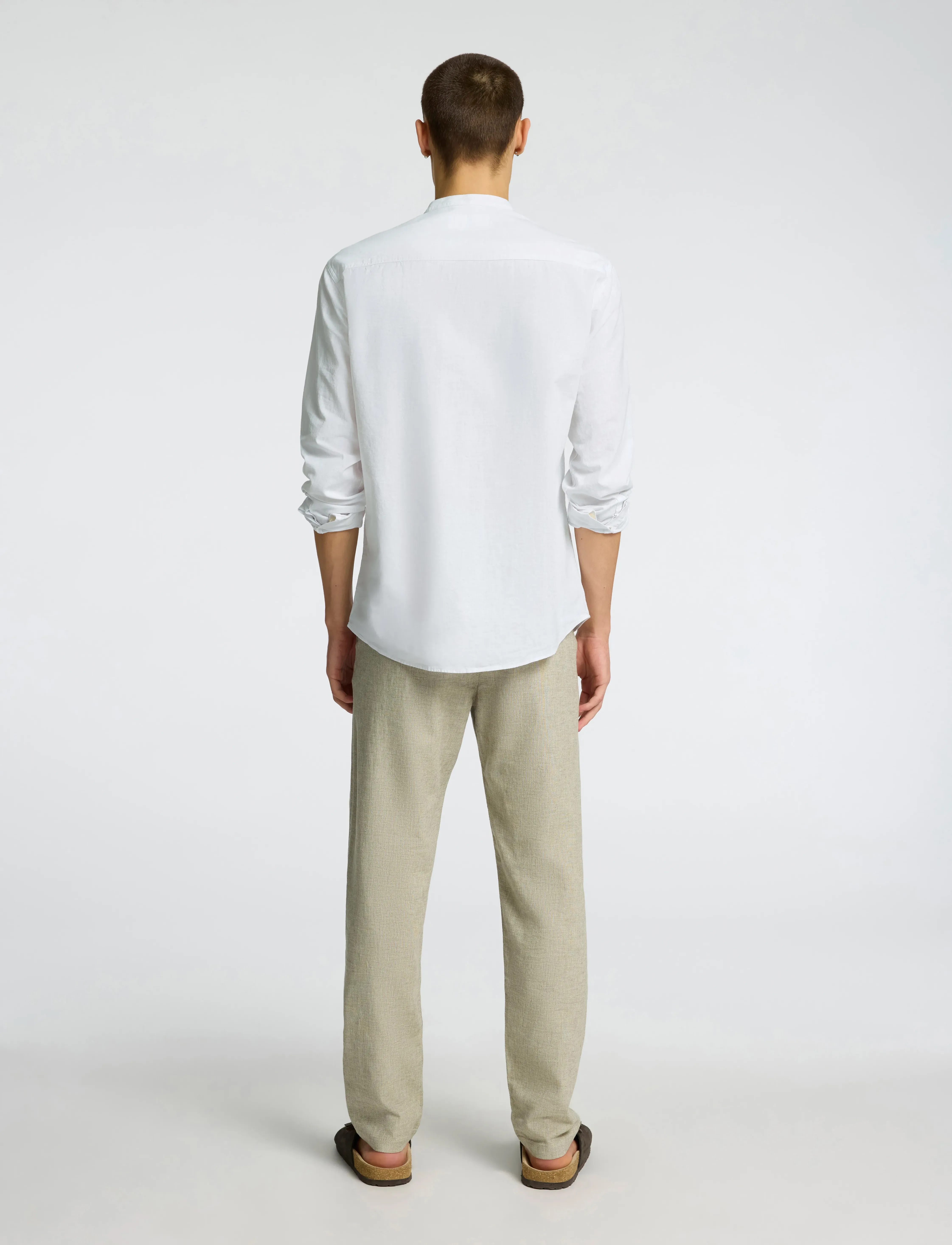 Selected - SLHREGSUN SHIRT LS BAND - white - 3