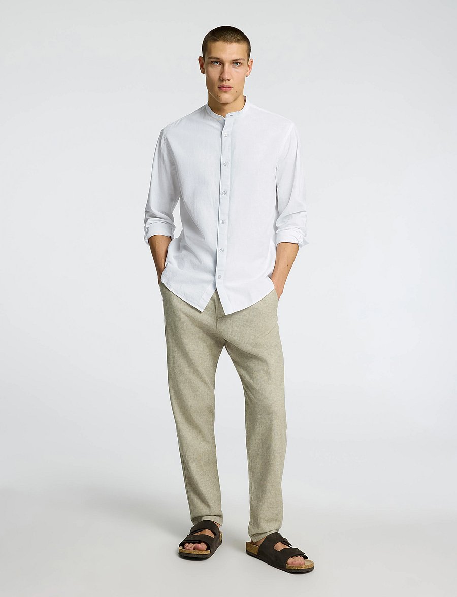 Selected - SLHREGSUN SHIRT LS BAND - white - 4