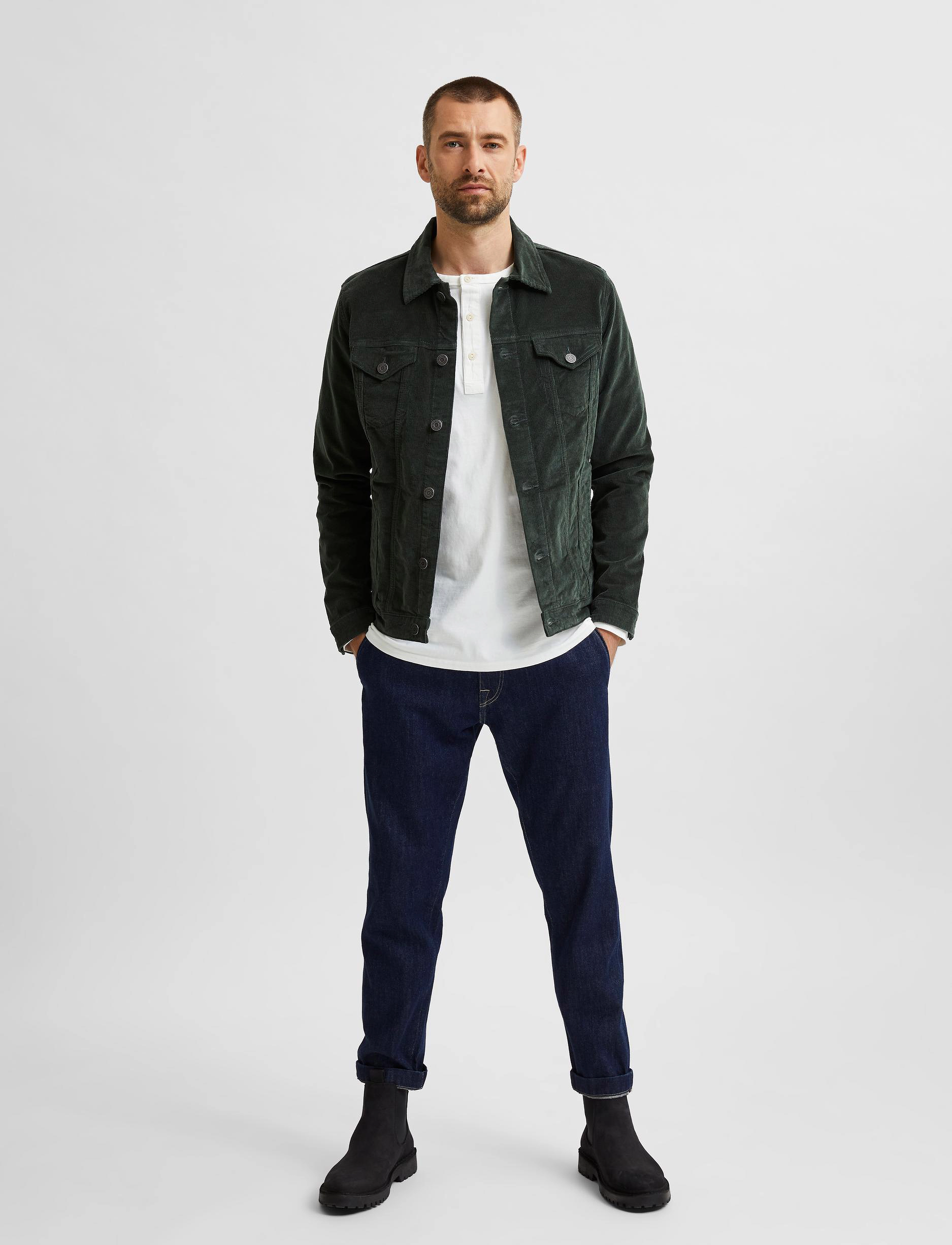 Selected Homme - SLHJEPPE CORDUROY JACKET M - deep forest - 3