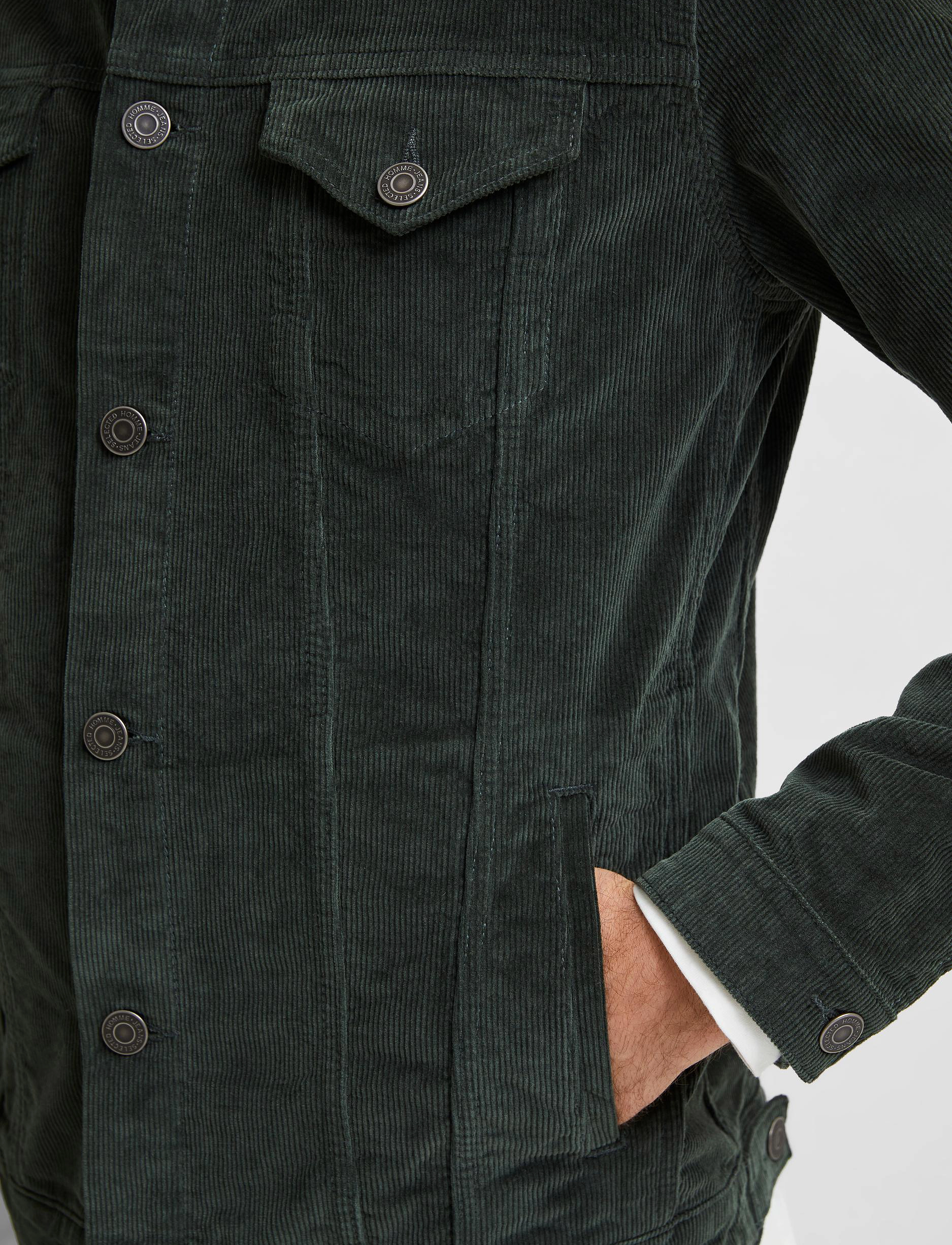 Selected Homme - SLHJEPPE CORDUROY JACKET M - deep forest - 4