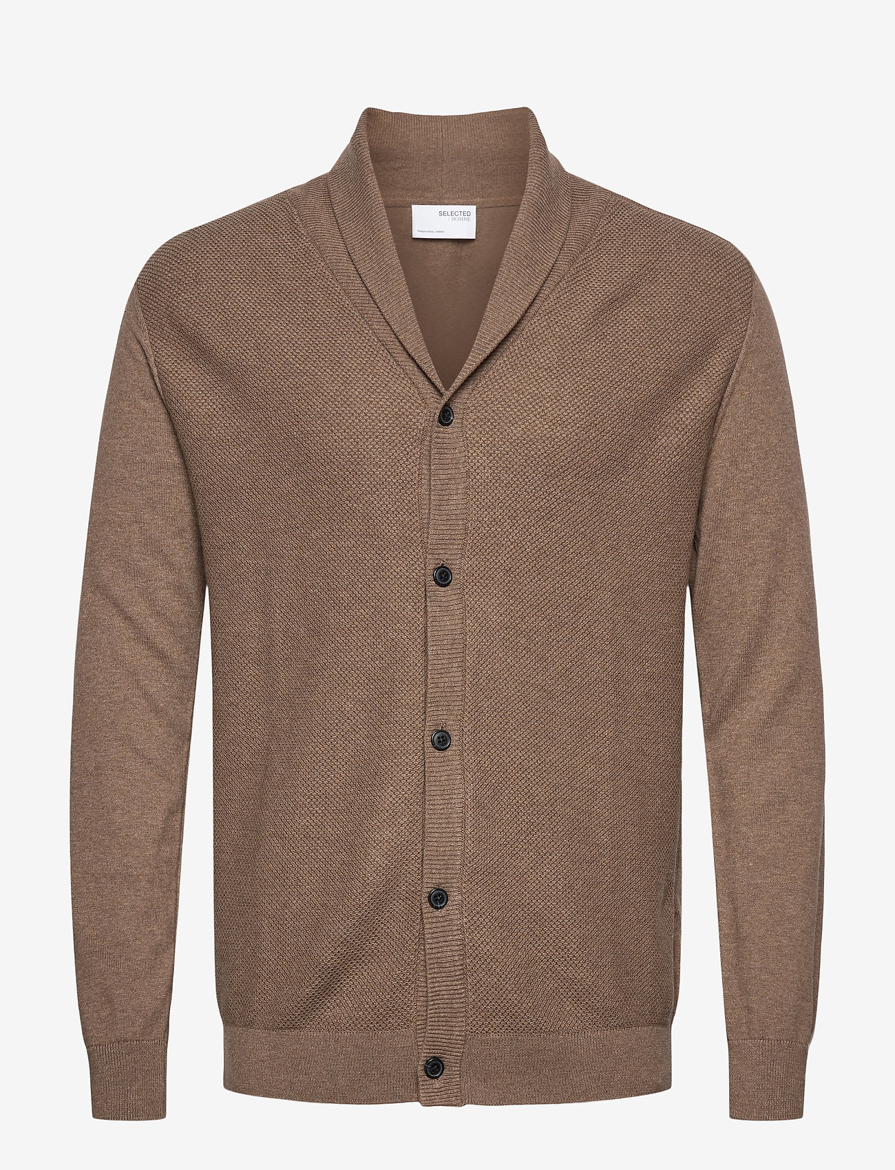 Selected - SLHBERG SHAWL CARDIGAN  B - teak - 0