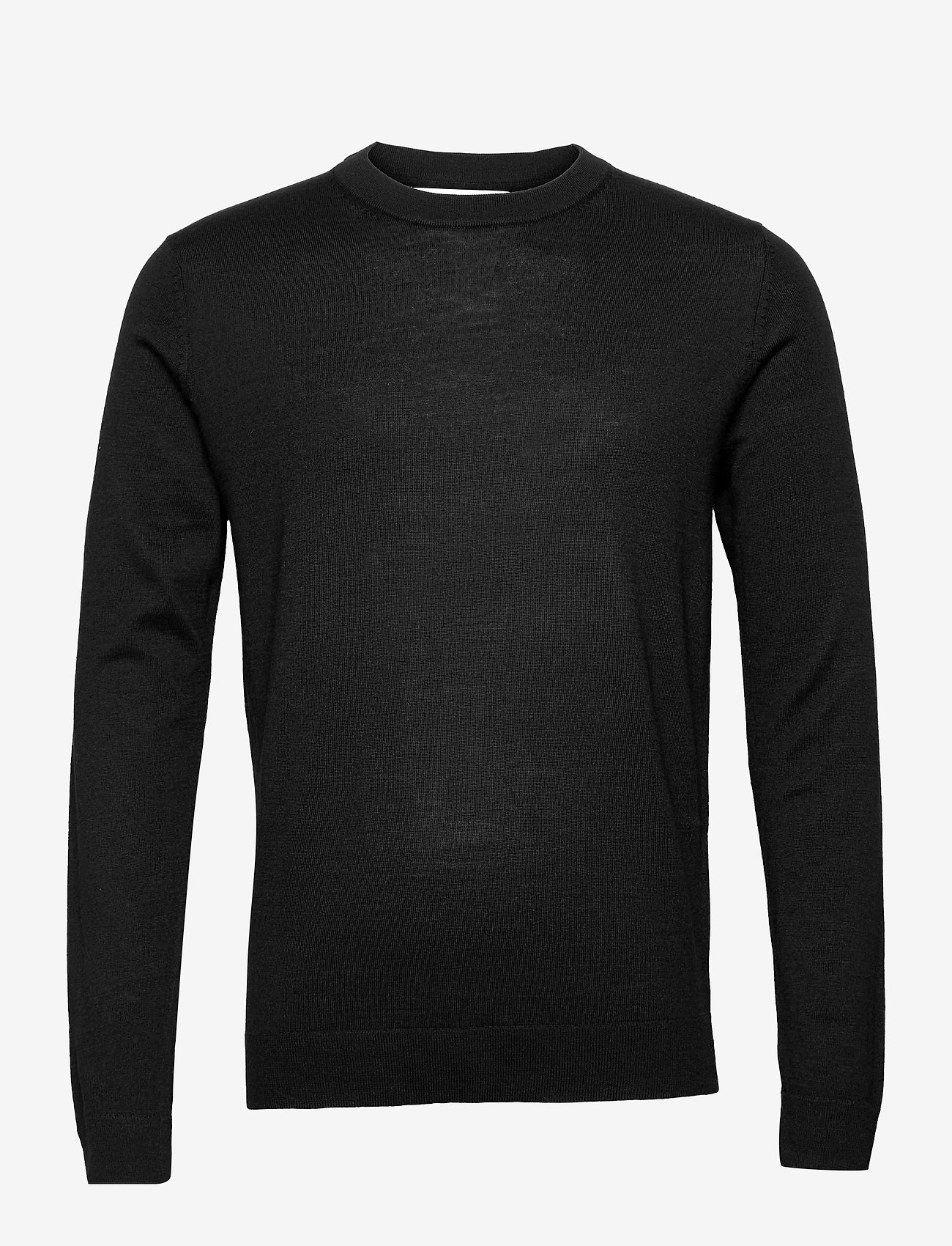 Selected - SLHTOWN MERINO COOLMAX KNIT CREW B - black - 1