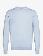 SLHTOWN MERINO COOLMAX KNIT CREW NOOS - CASHMERE BLUE