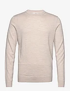 SLHTOWN MERINO COOLMAX KNIT CREW NOOS - FOG