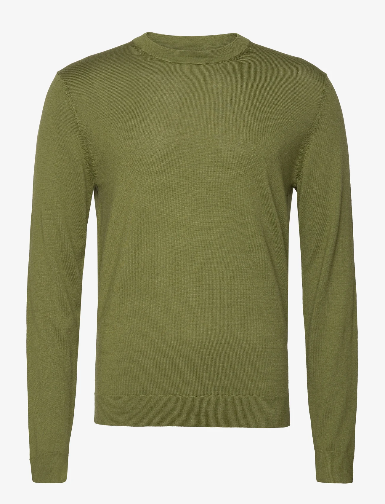 Selected Homme - SLHTOWN MERINO COOLMAX KNIT CREW NOOS - perusneuleet - olive branch - 0